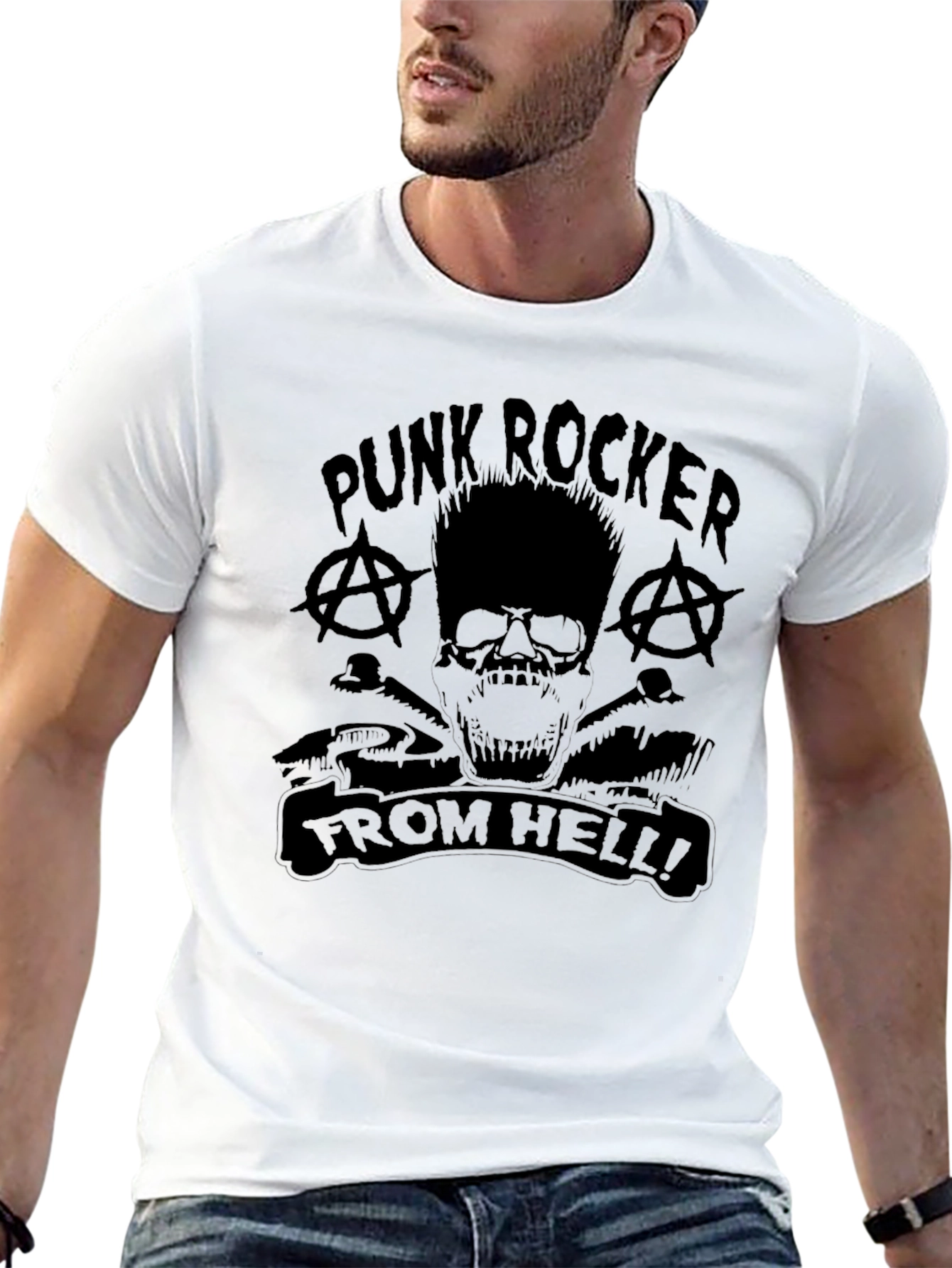 Punk Rocker From Hell Black Graphic Tee
