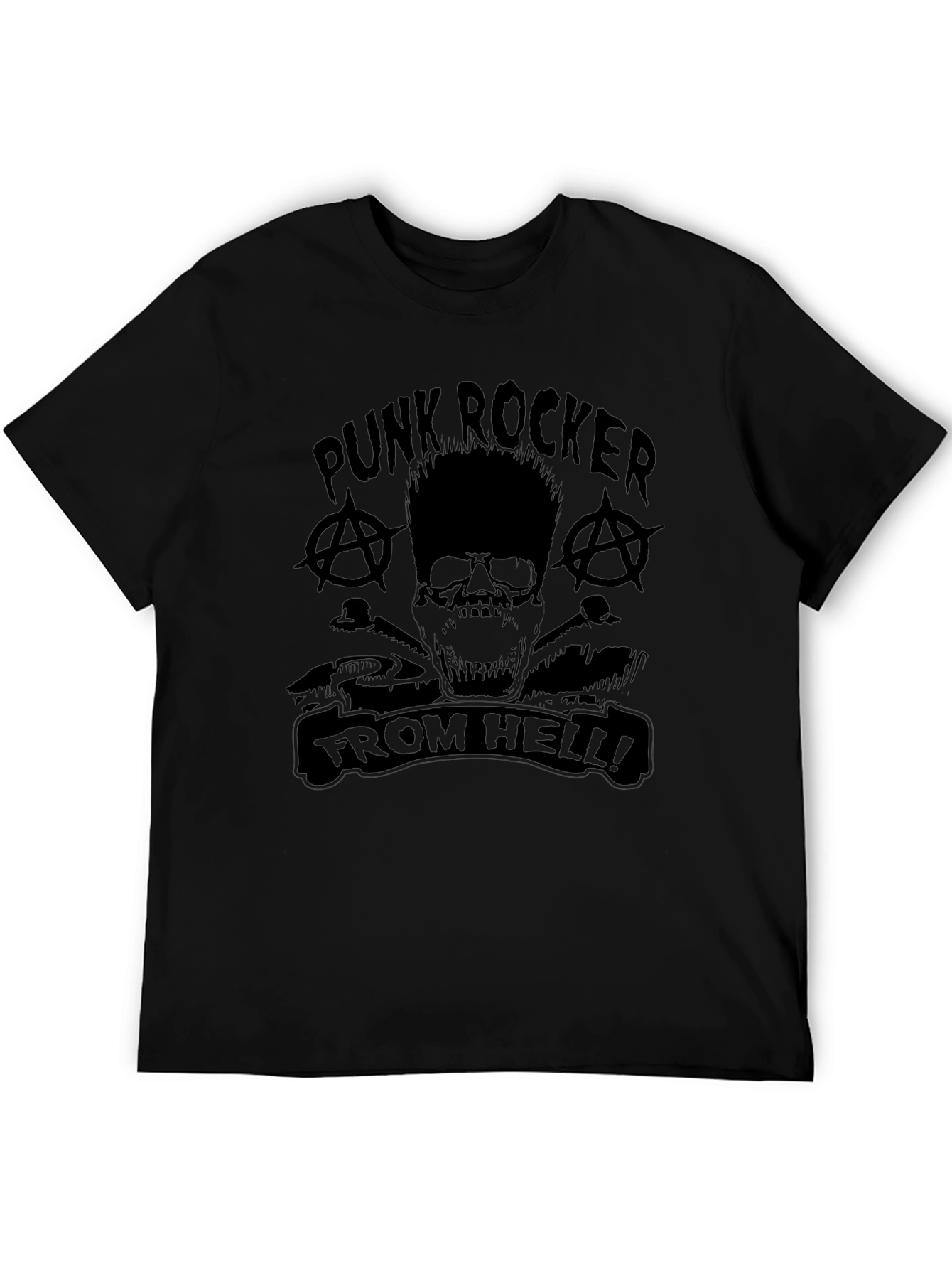 Punk Rocker From Hell Black Graphic Tee