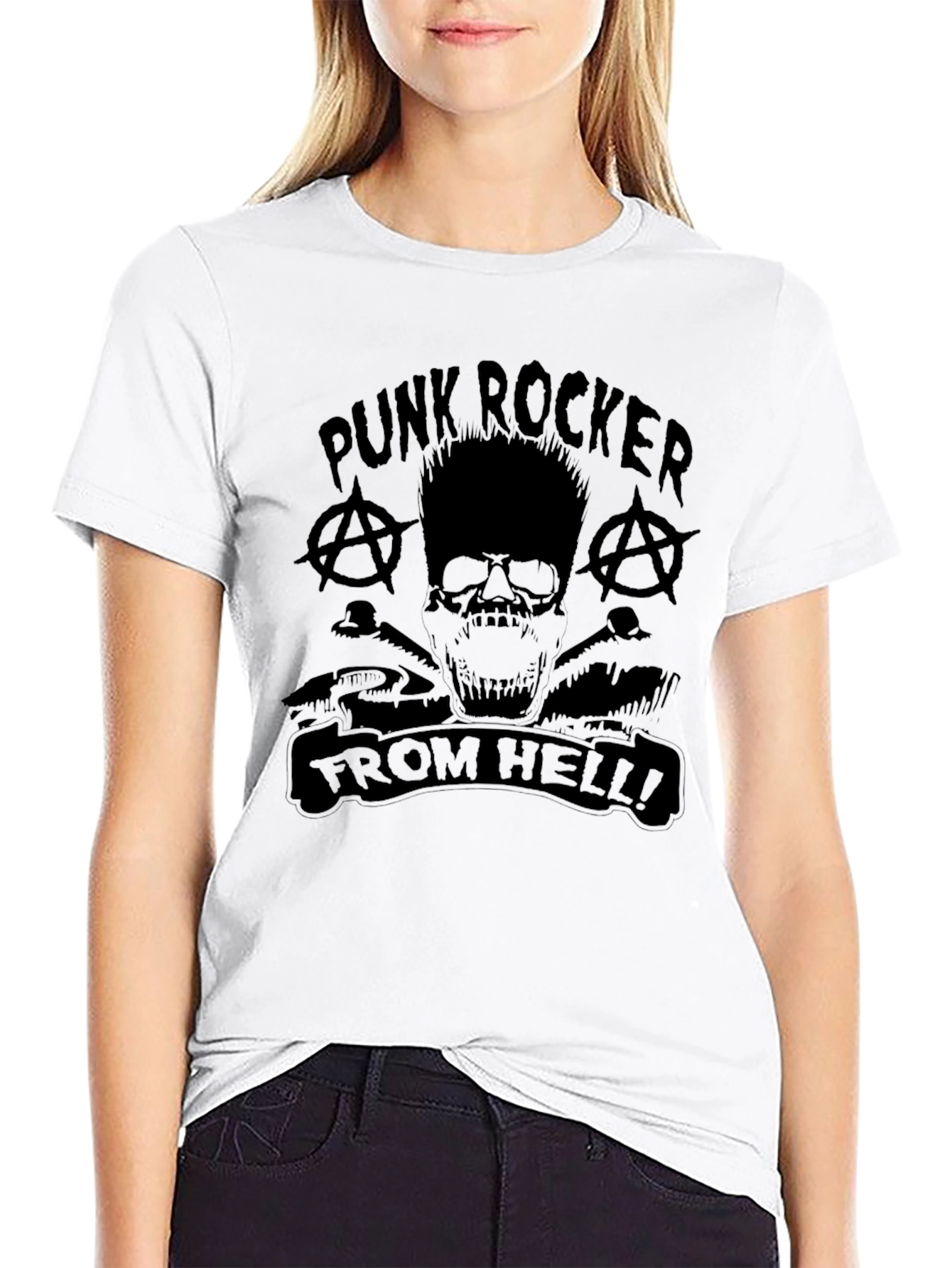 Punk Rocker From Hell Black Graphic Tee