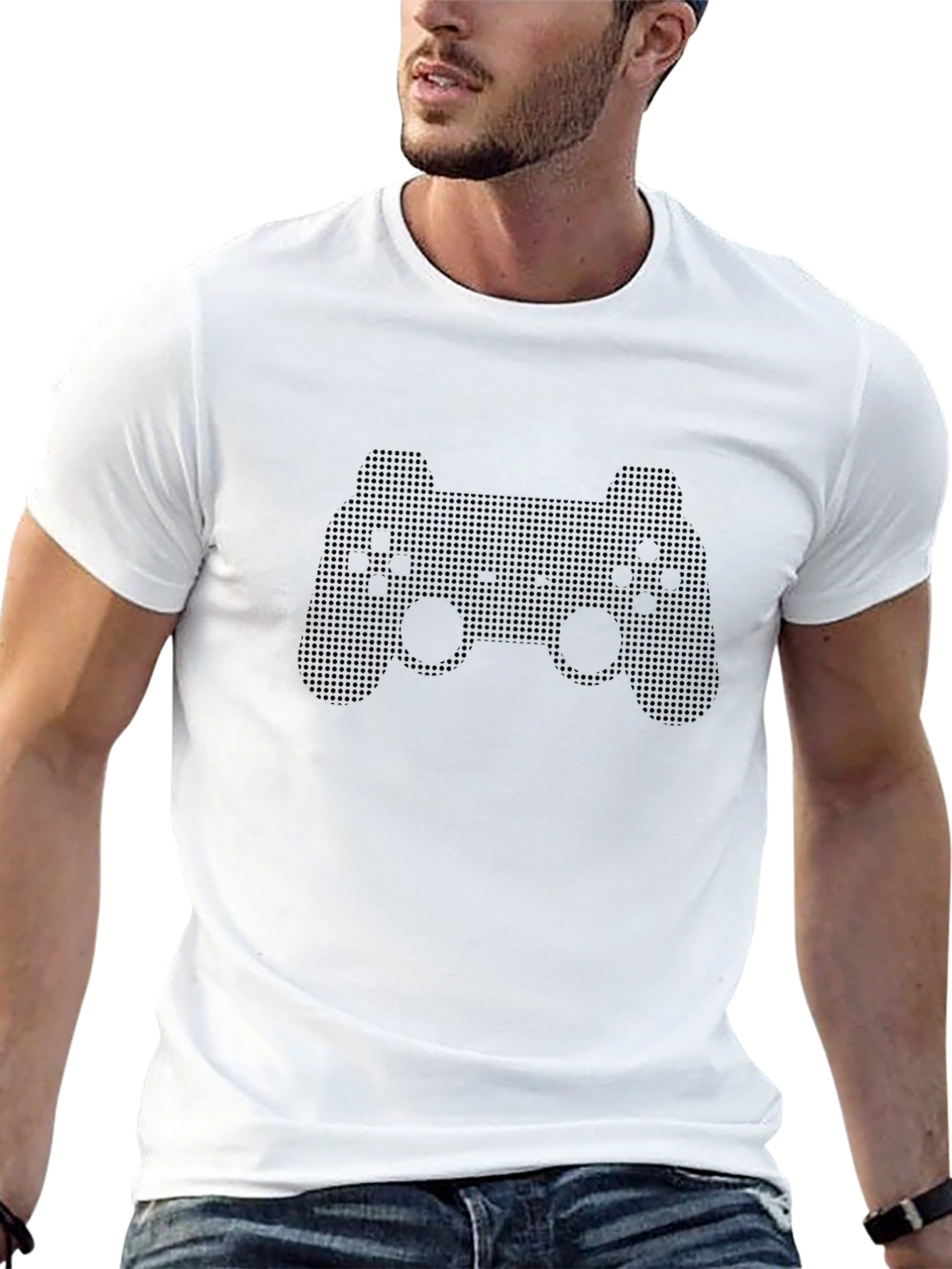 Pixelated Game Controller Graphic T-Shirt