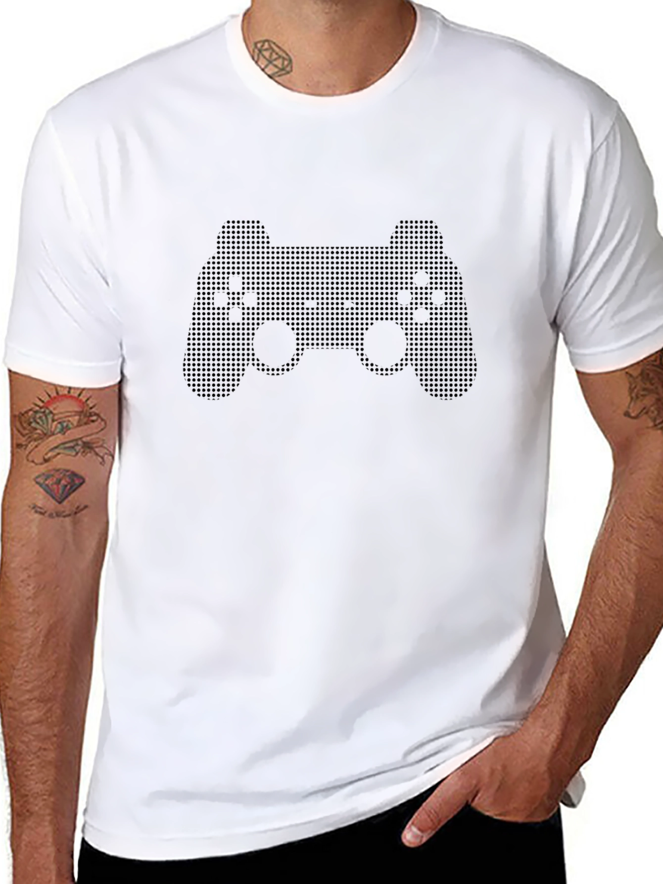 Pixelated Game Controller Graphic T-Shirt