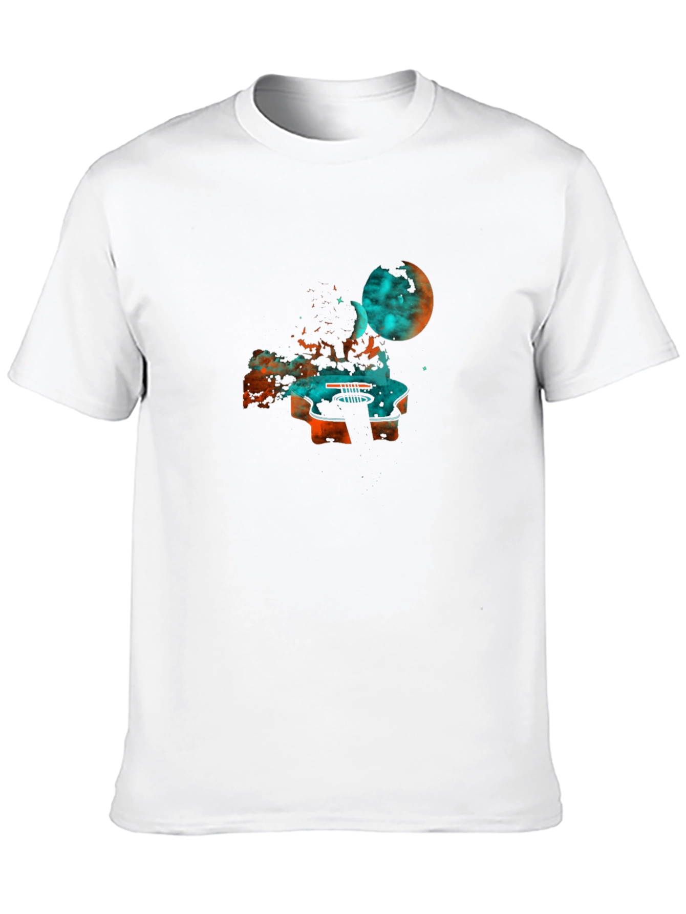 Cosmic Guitar Graphic Tee - Black Cotton Blend