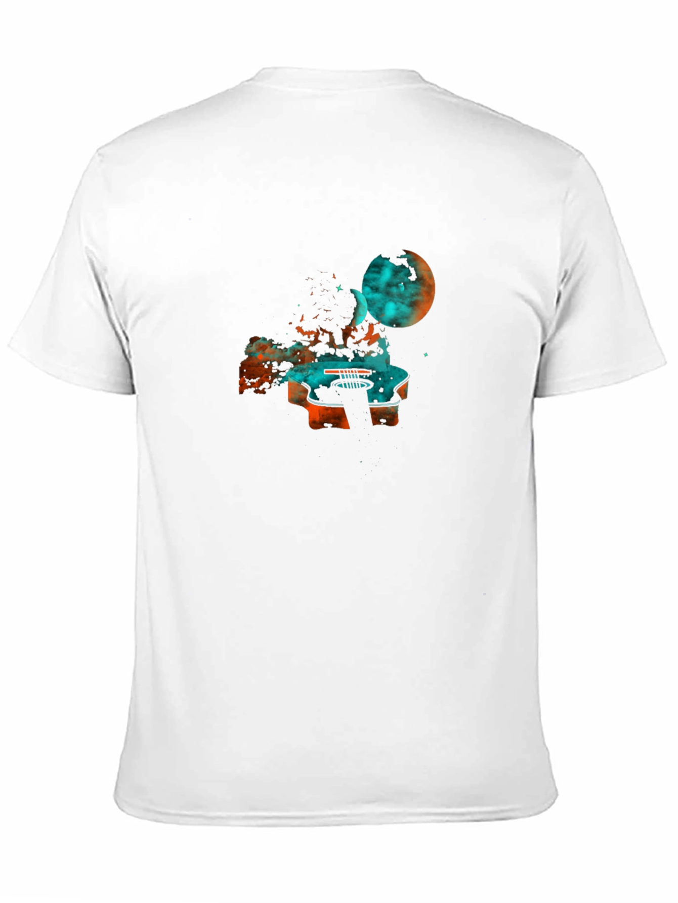 Cosmic Guitar Graphic Tee - Black Cotton Blend