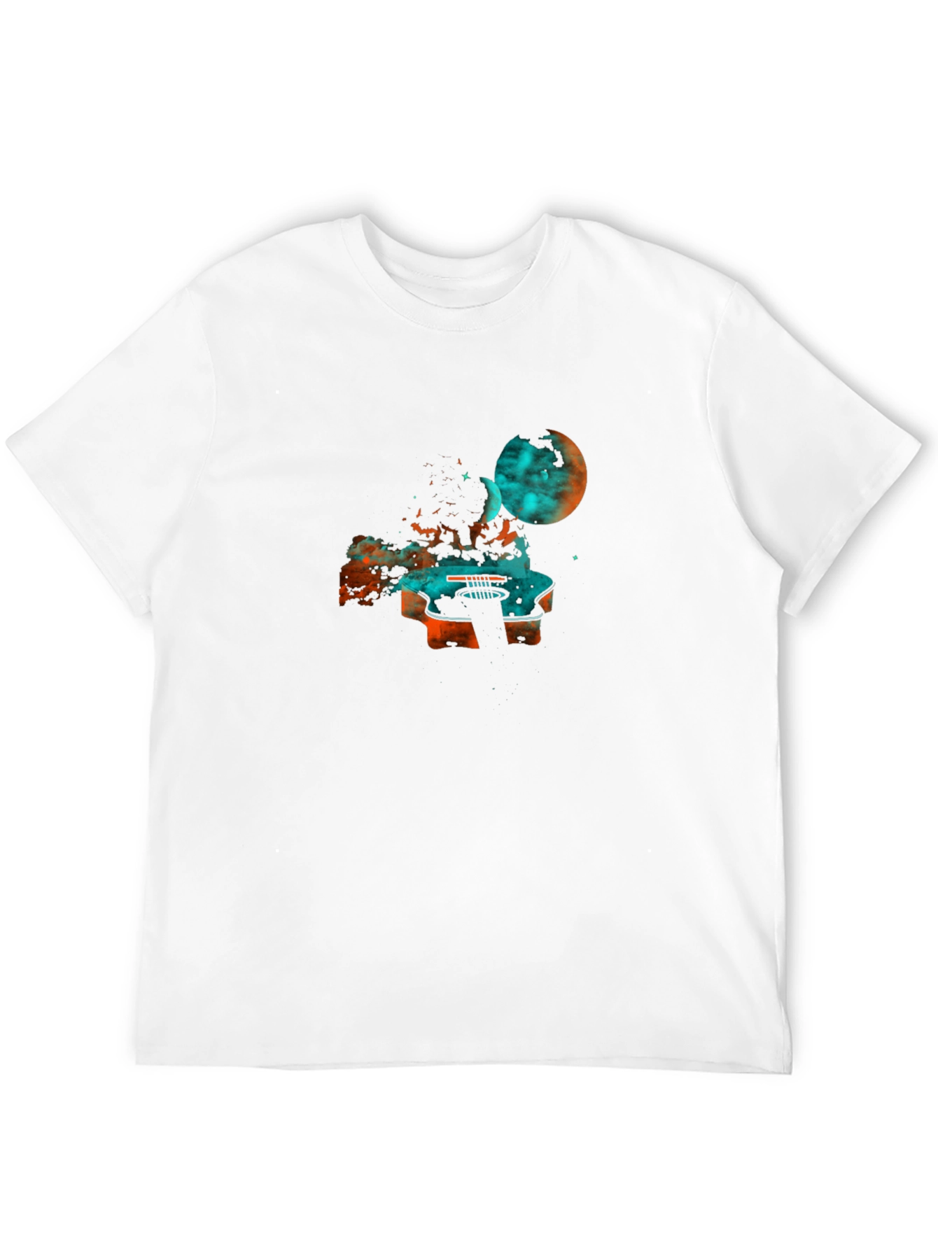 Cosmic Guitar Graphic Tee - Black Cotton Blend