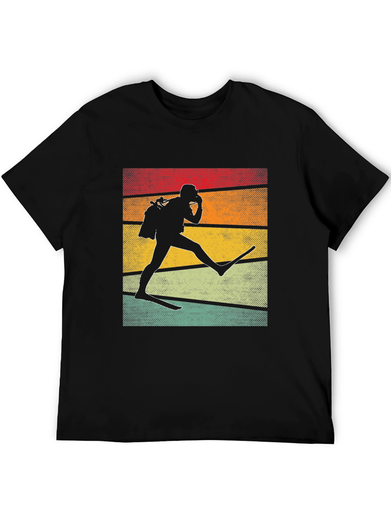 Retro Scuba Diver Graphic Tee - Black