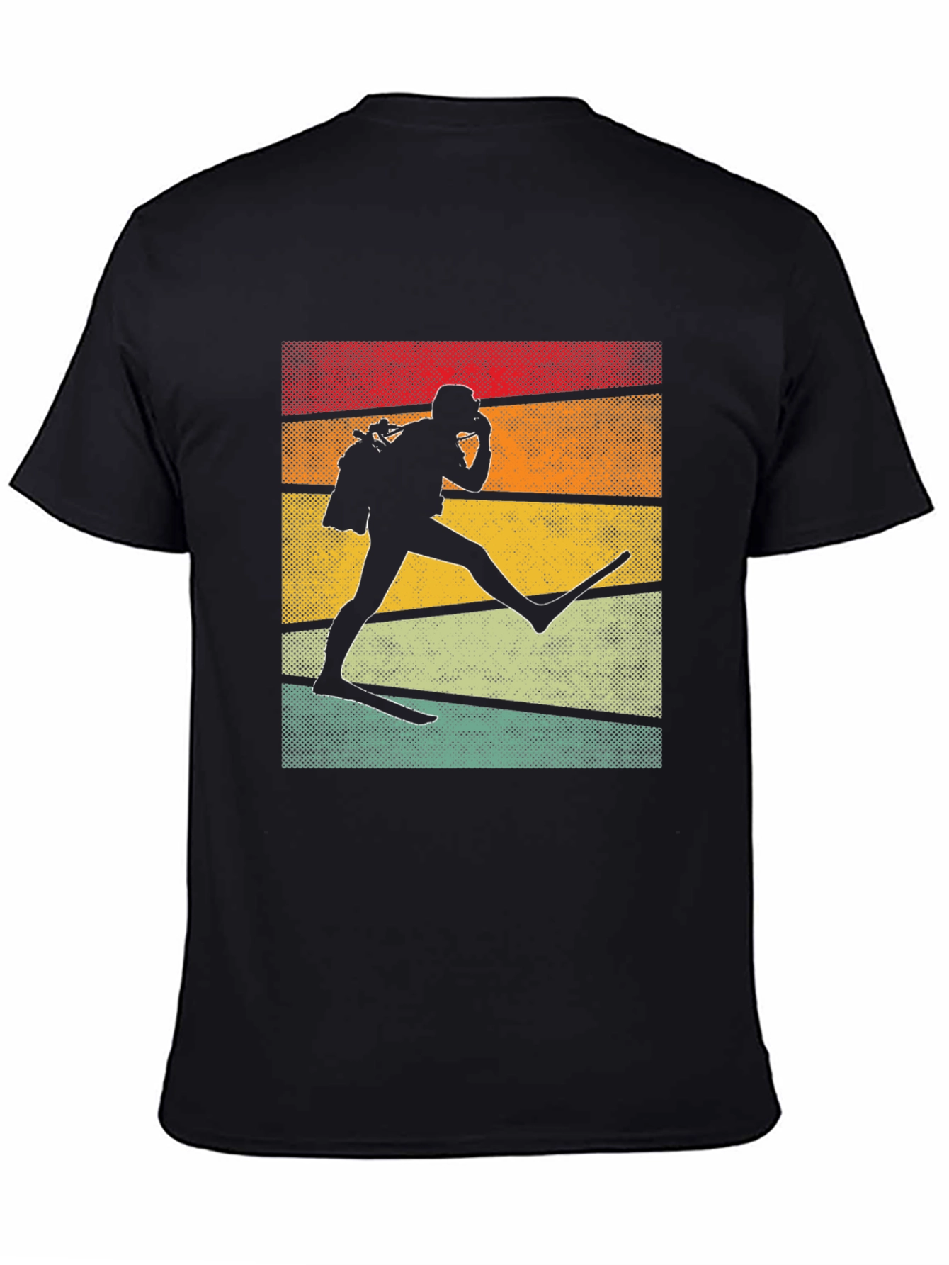 Retro Scuba Diver Graphic Tee - Black