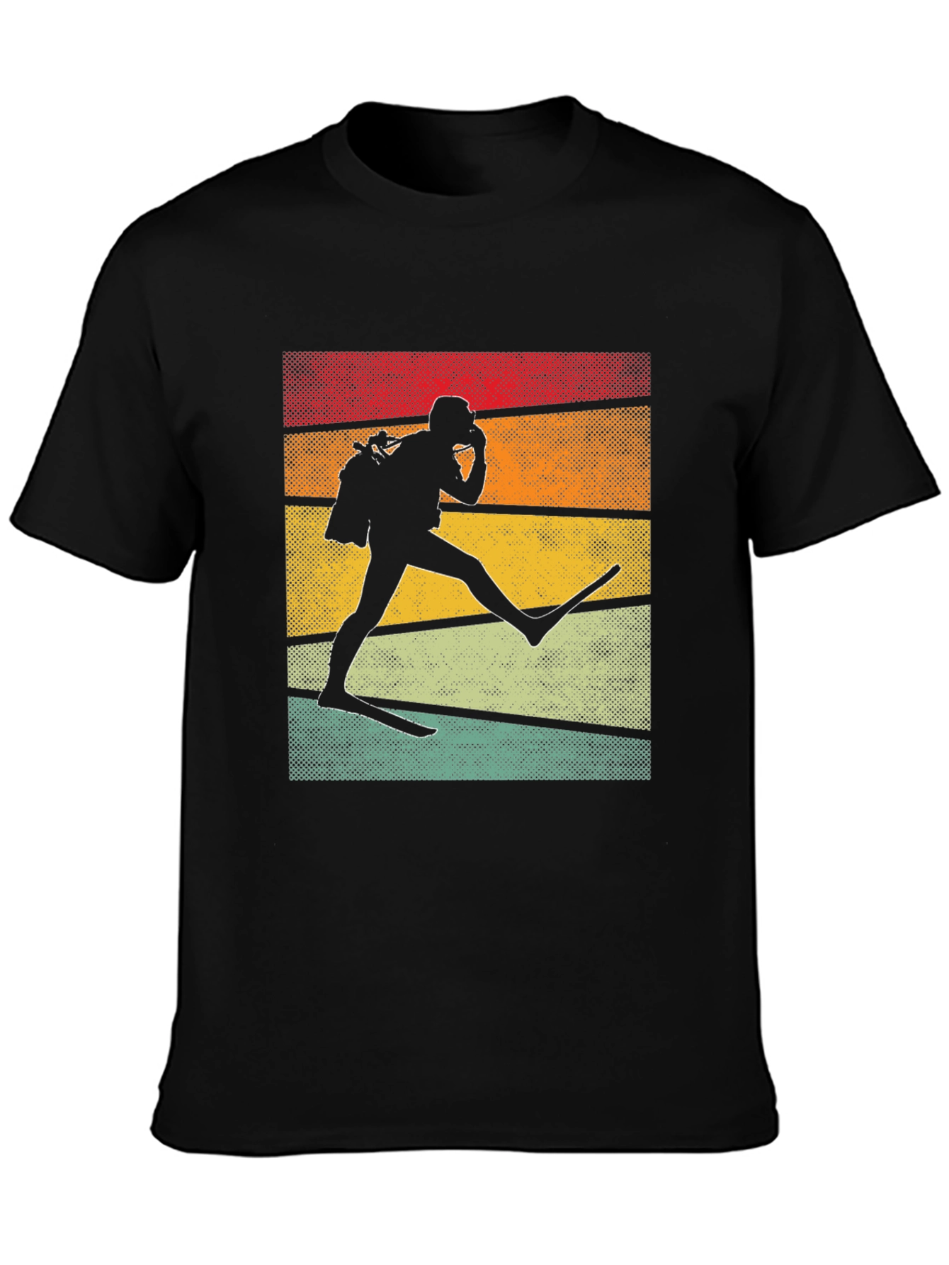 Retro Scuba Diver Graphic Tee - Black