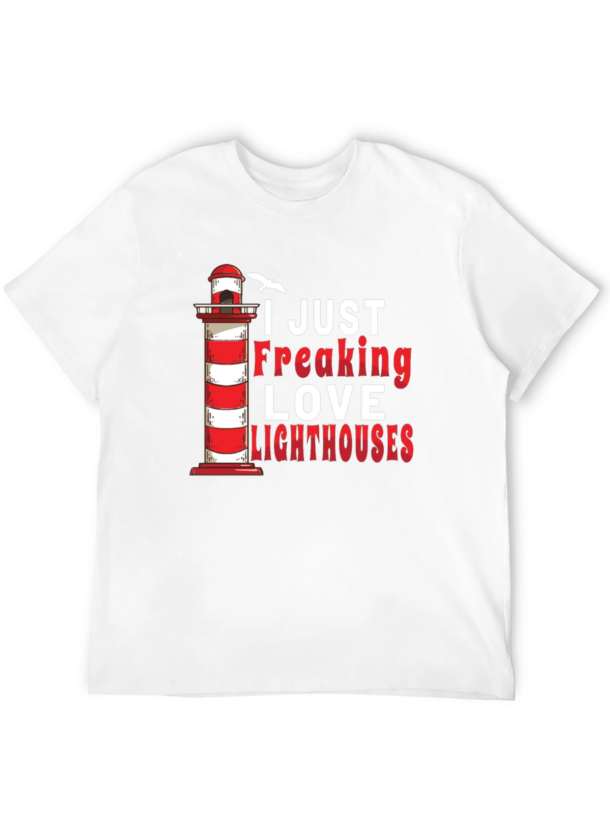 I Love Lighthouses Black T-Shirt