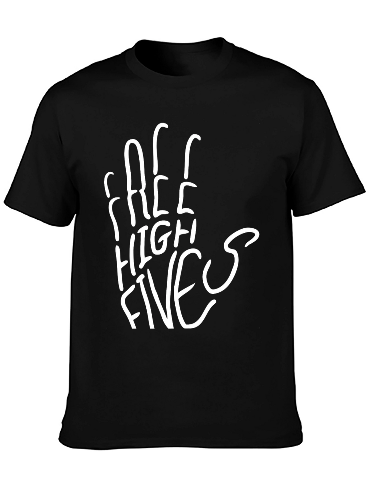 Free High Fives Black Tee - Casual Comfort