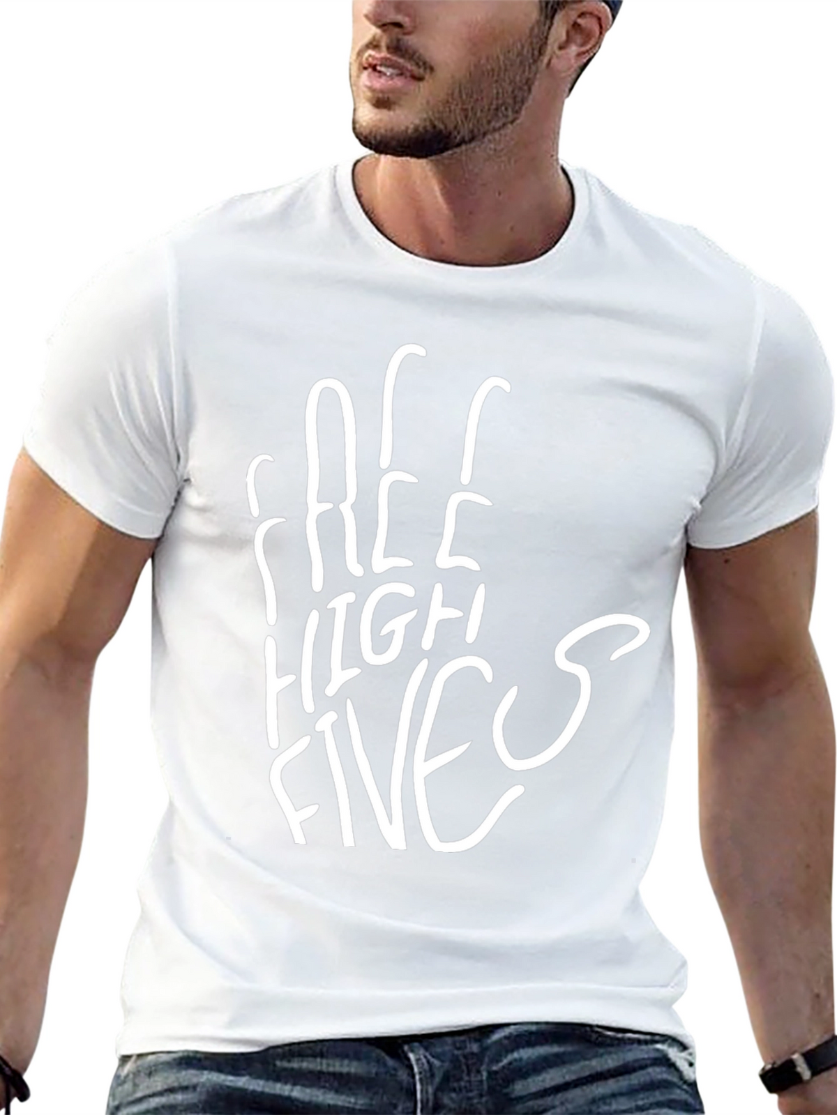Free High Fives Black Tee - Casual Comfort