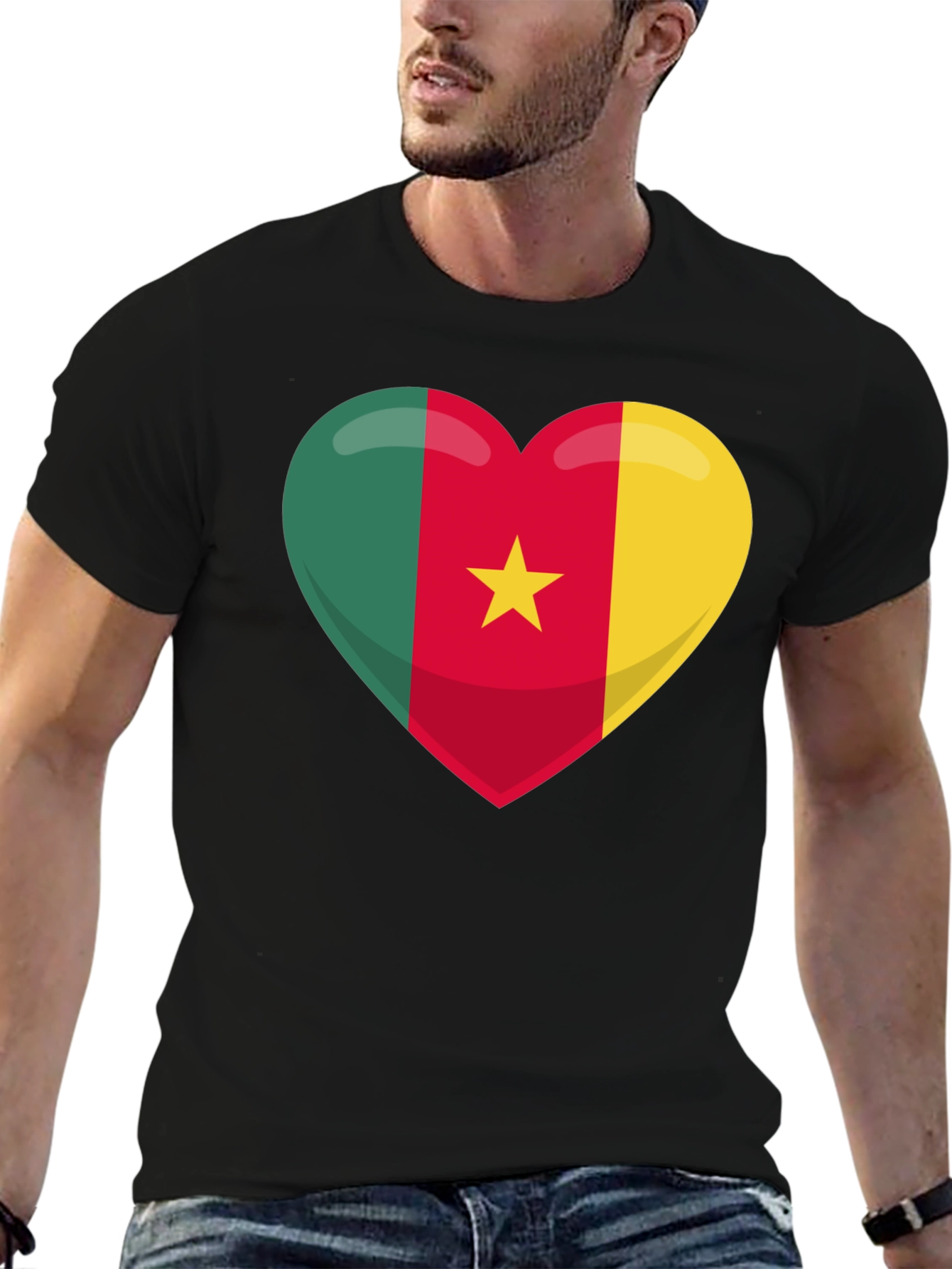 Cameroon Flag Heart T-Shirt