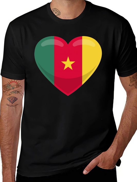 Cameroon Flag Heart T-Shirt