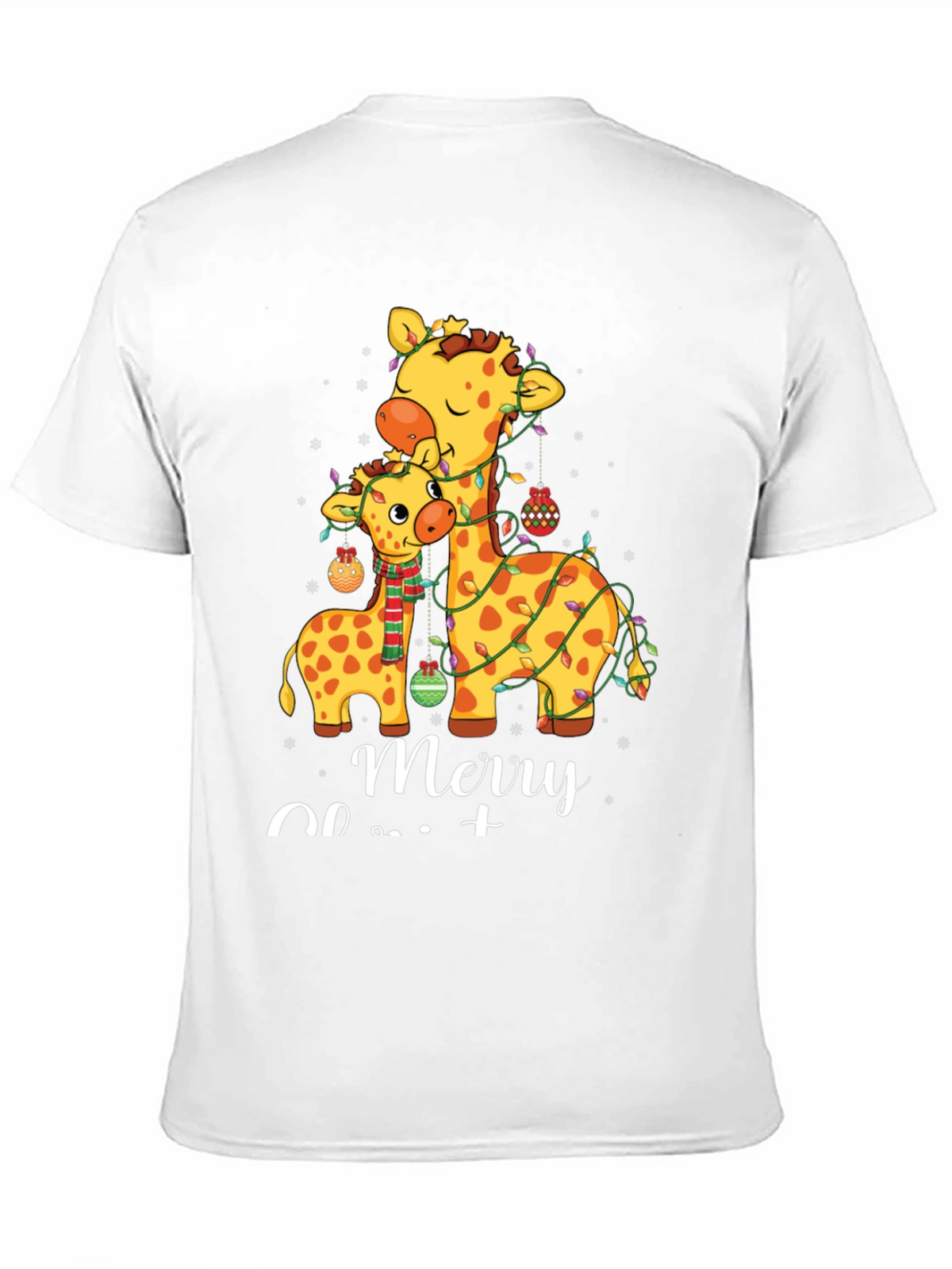 Festive Giraffe Merry Christmas T-Shirt