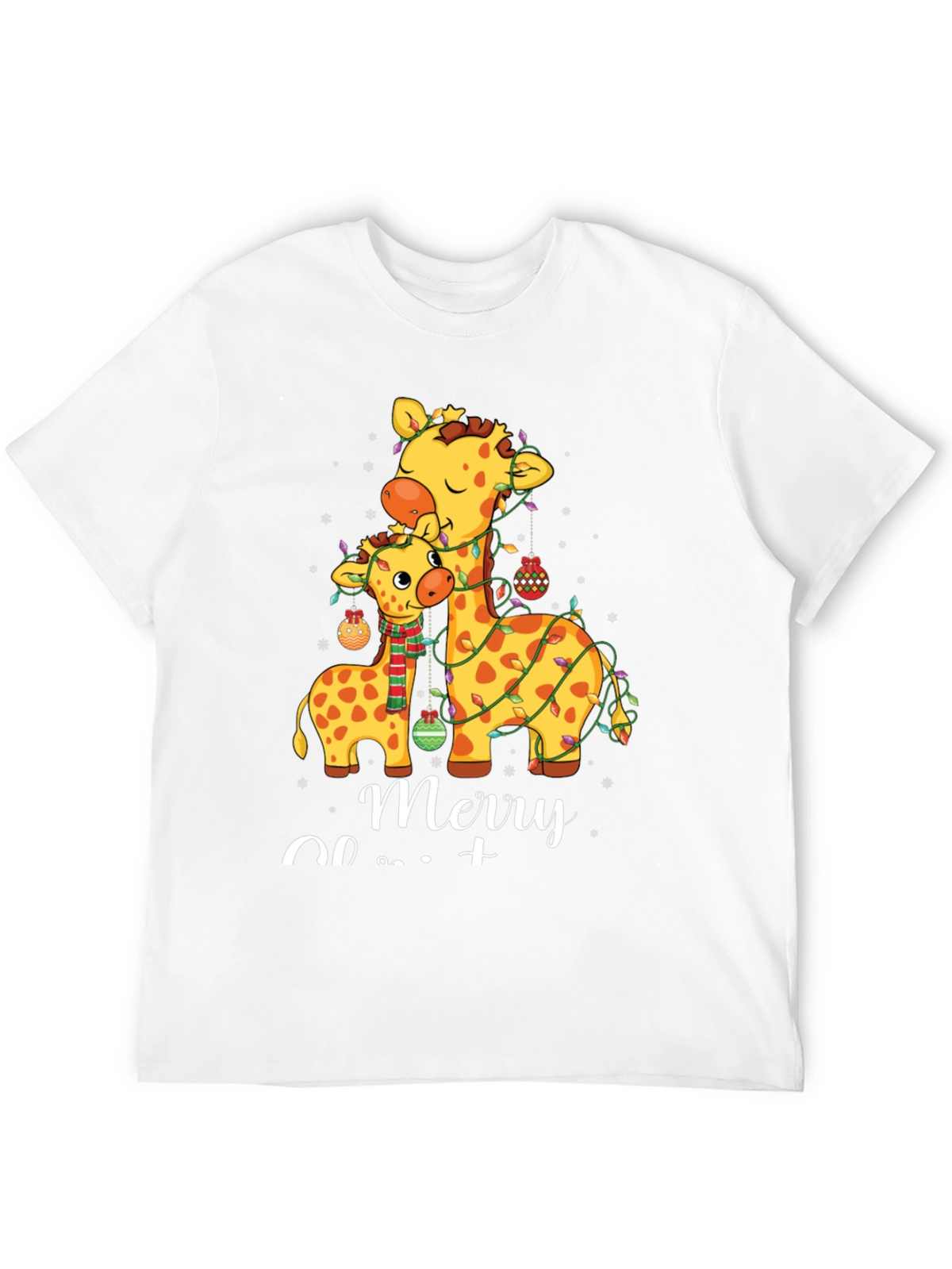 Festive Giraffe Merry Christmas T-Shirt