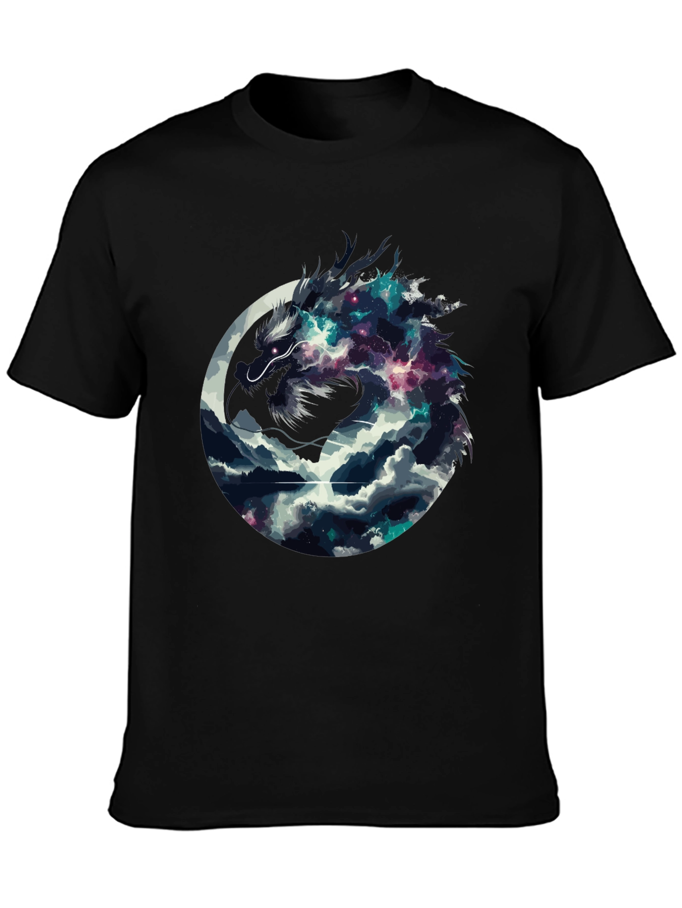 Dragon Galaxy Graphic Tee - Mens Black T-Shirt