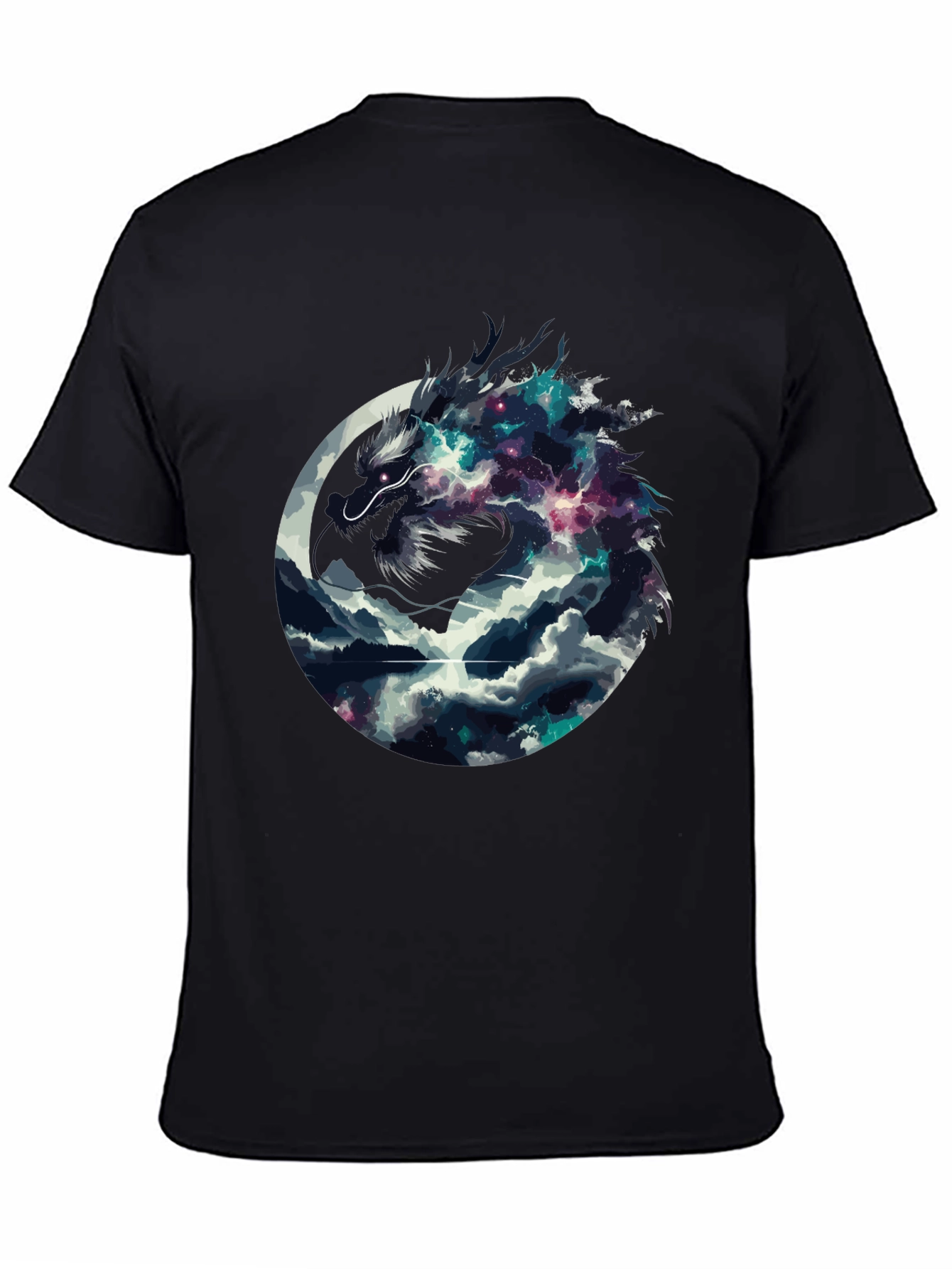Dragon Galaxy Graphic Tee - Mens Black T-Shirt