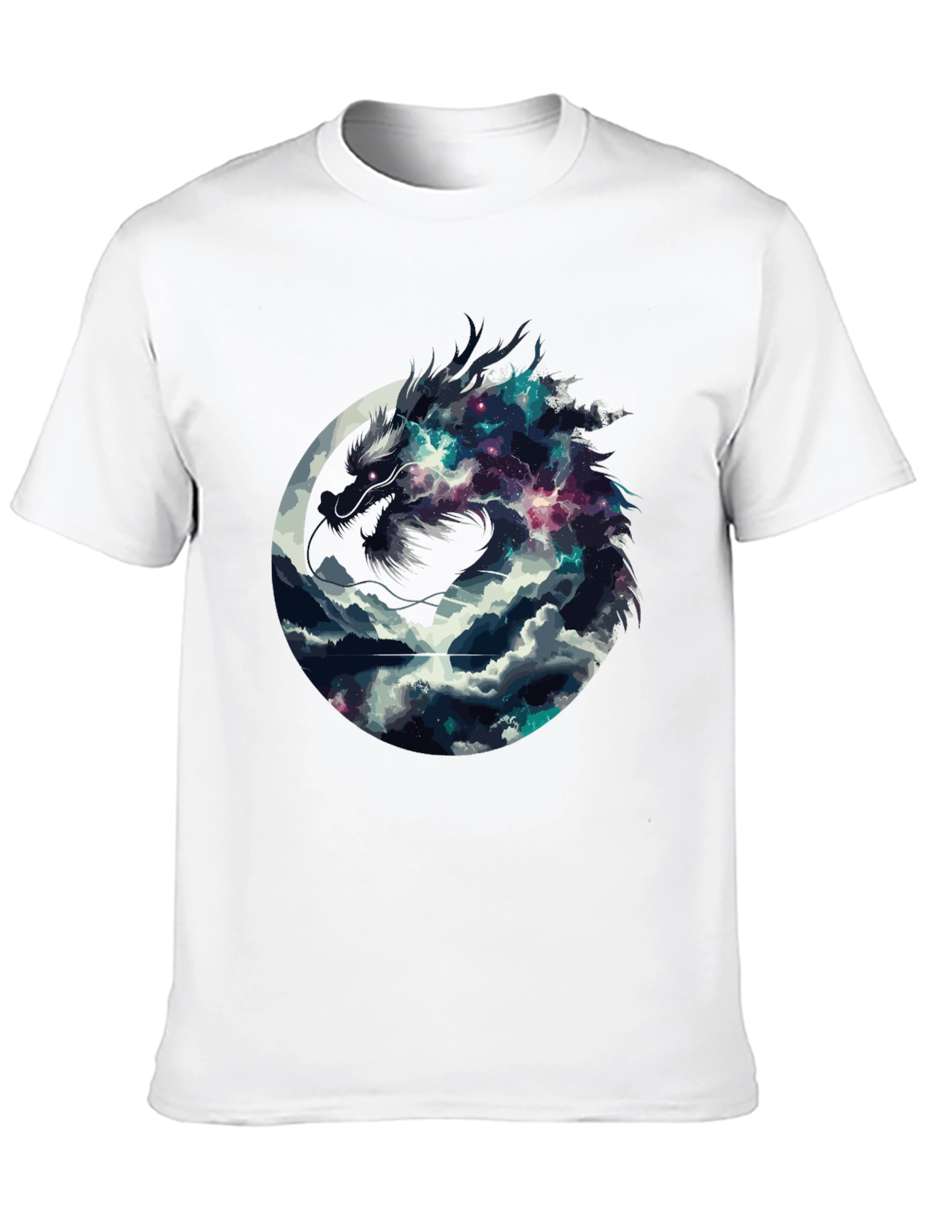 Dragon Galaxy Graphic Tee - Mens Black T-Shirt