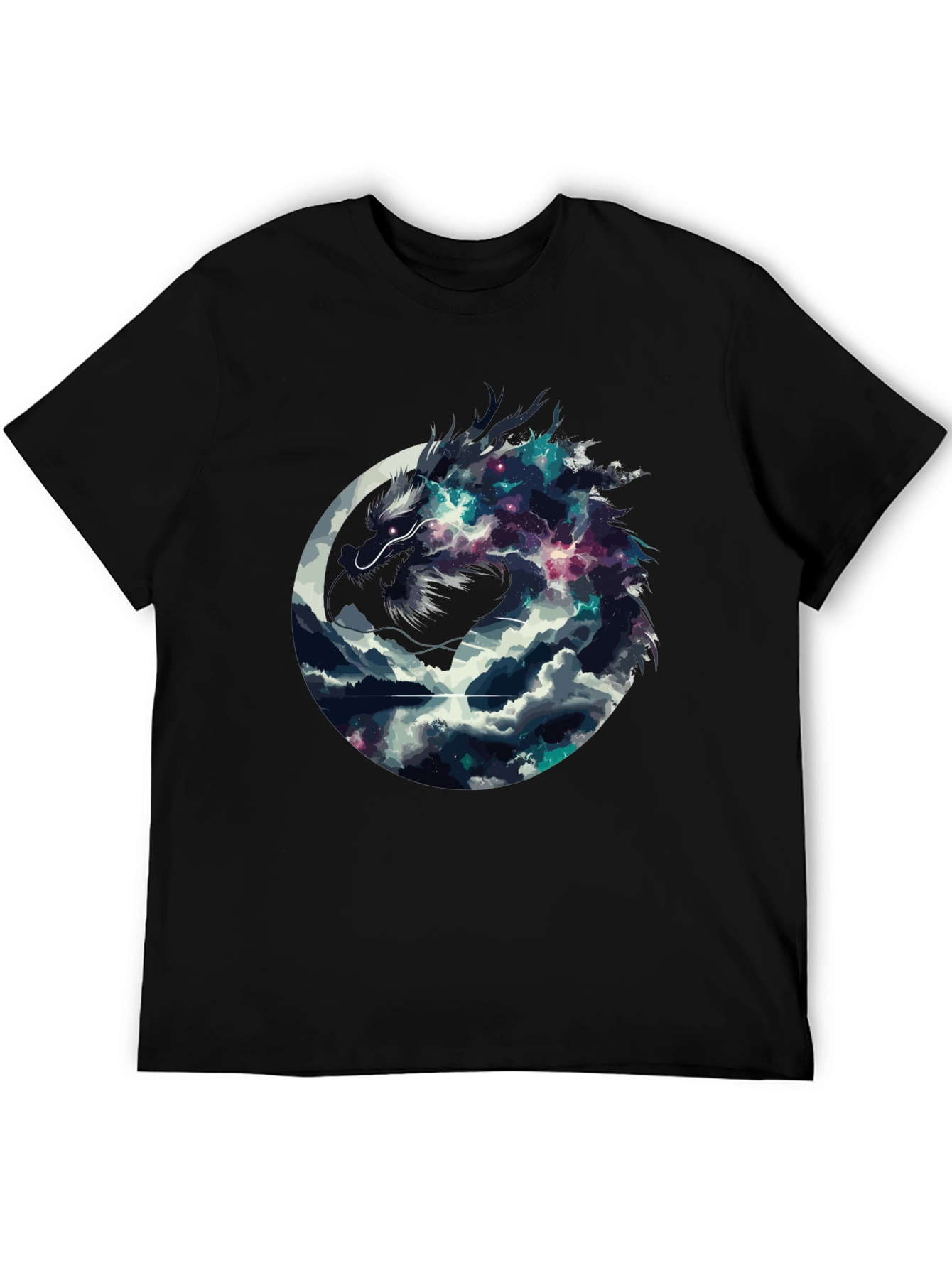 Dragon Galaxy Graphic Tee - Mens Black T-Shirt