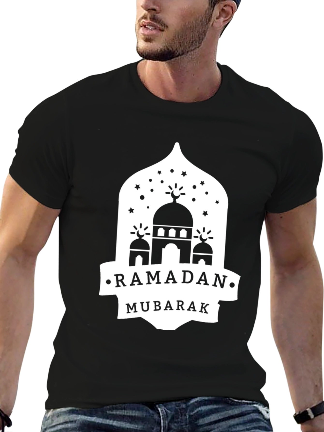 Ramadan Mubarak Graphic T-Shirt - Black