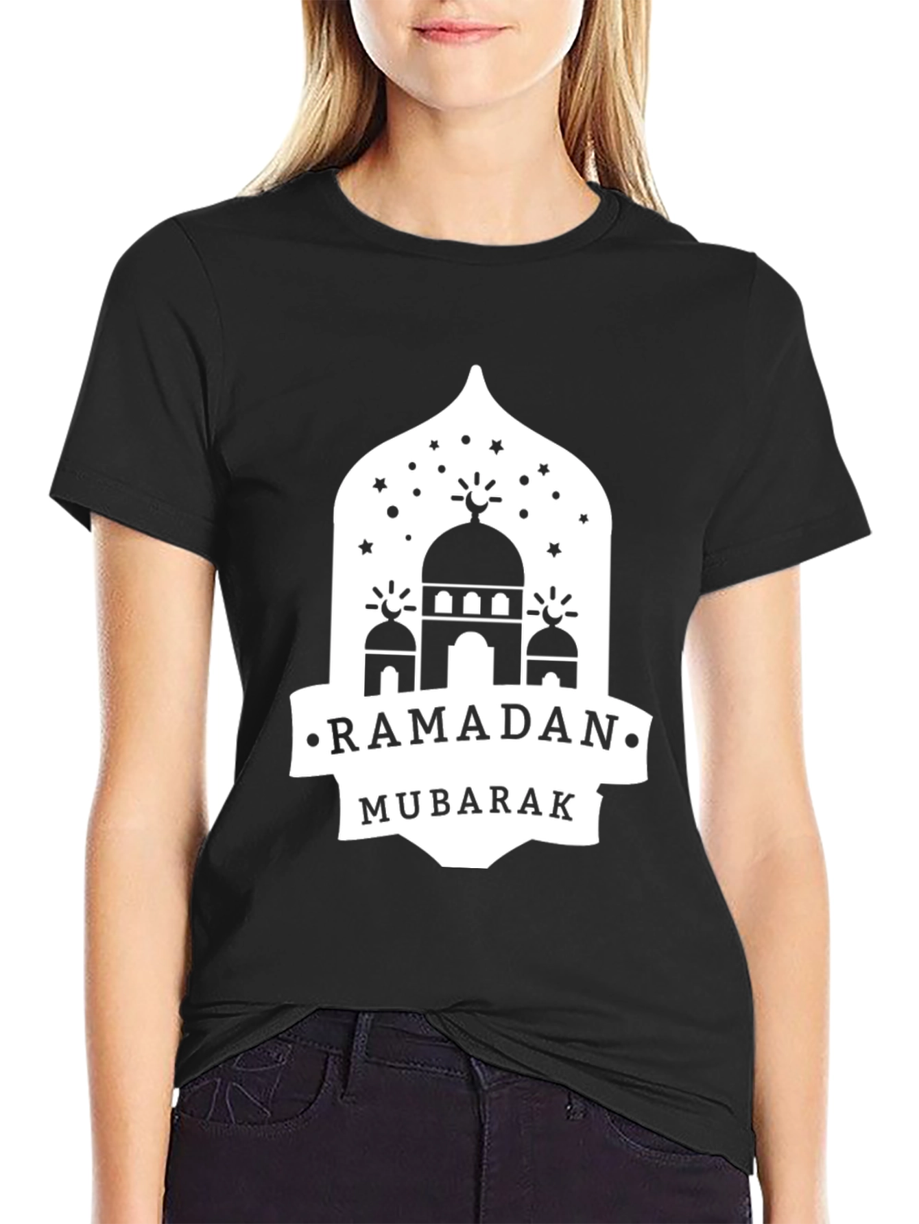 Ramadan Mubarak Graphic T-Shirt - Black