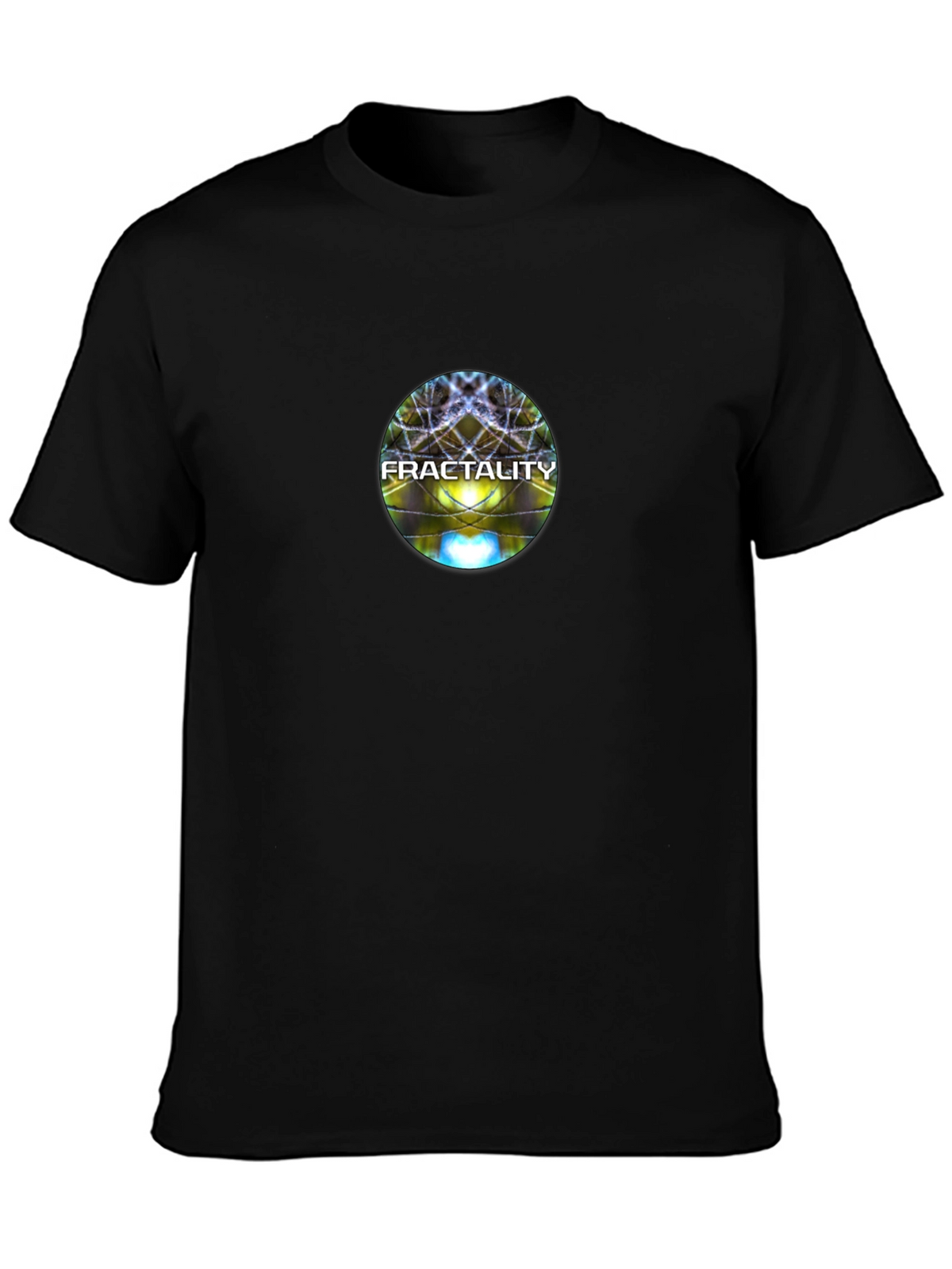 Fractality Graphic Print Black T-Shirt