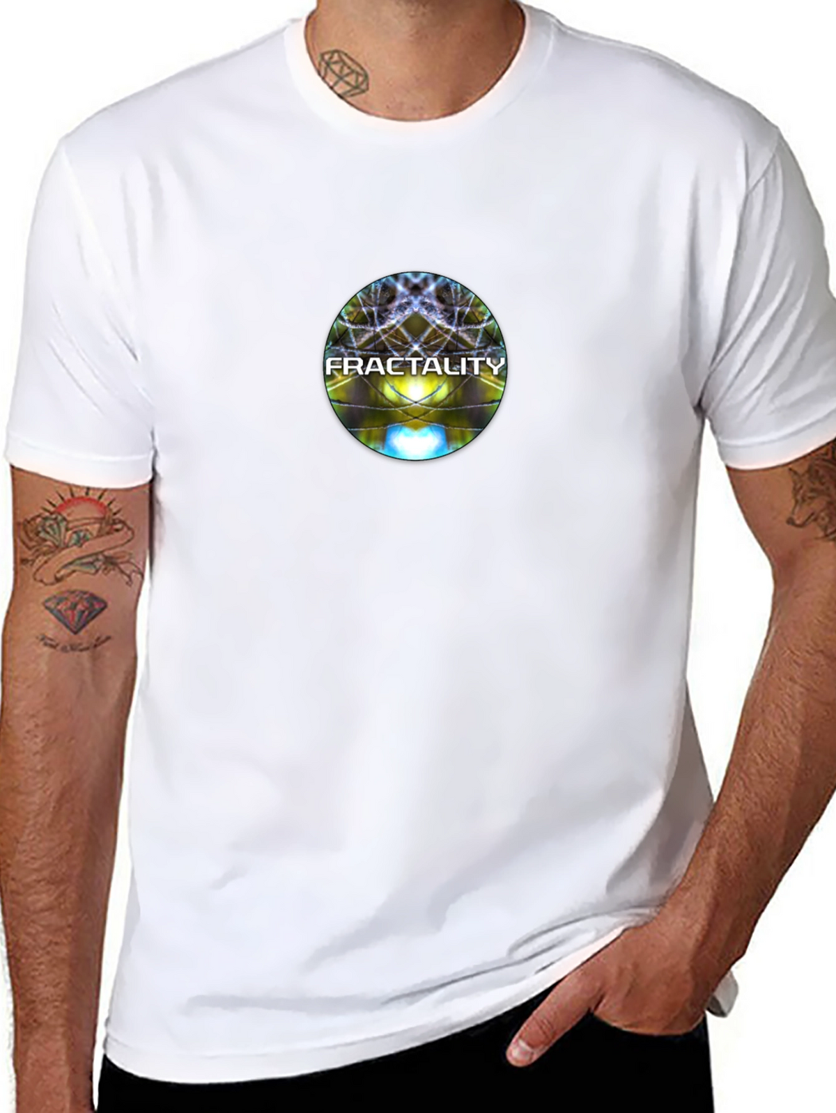 Fractality Graphic Print Black T-Shirt