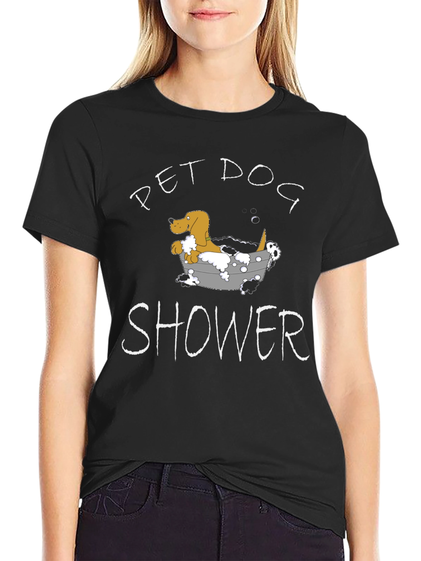 Pet Dog Shower Funny Graphic T-Shirt