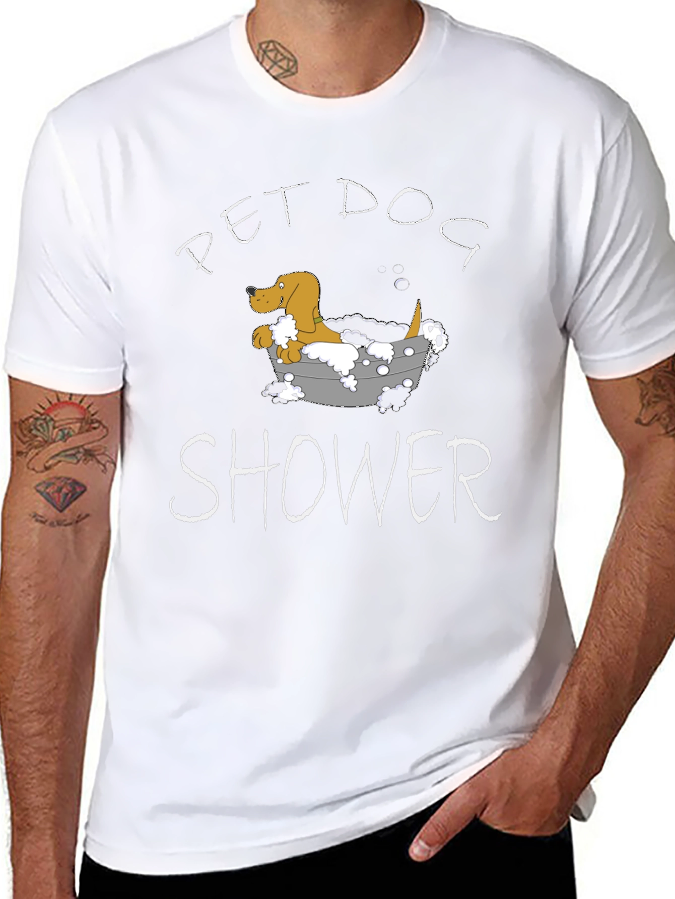 Pet Dog Shower Funny Graphic T-Shirt