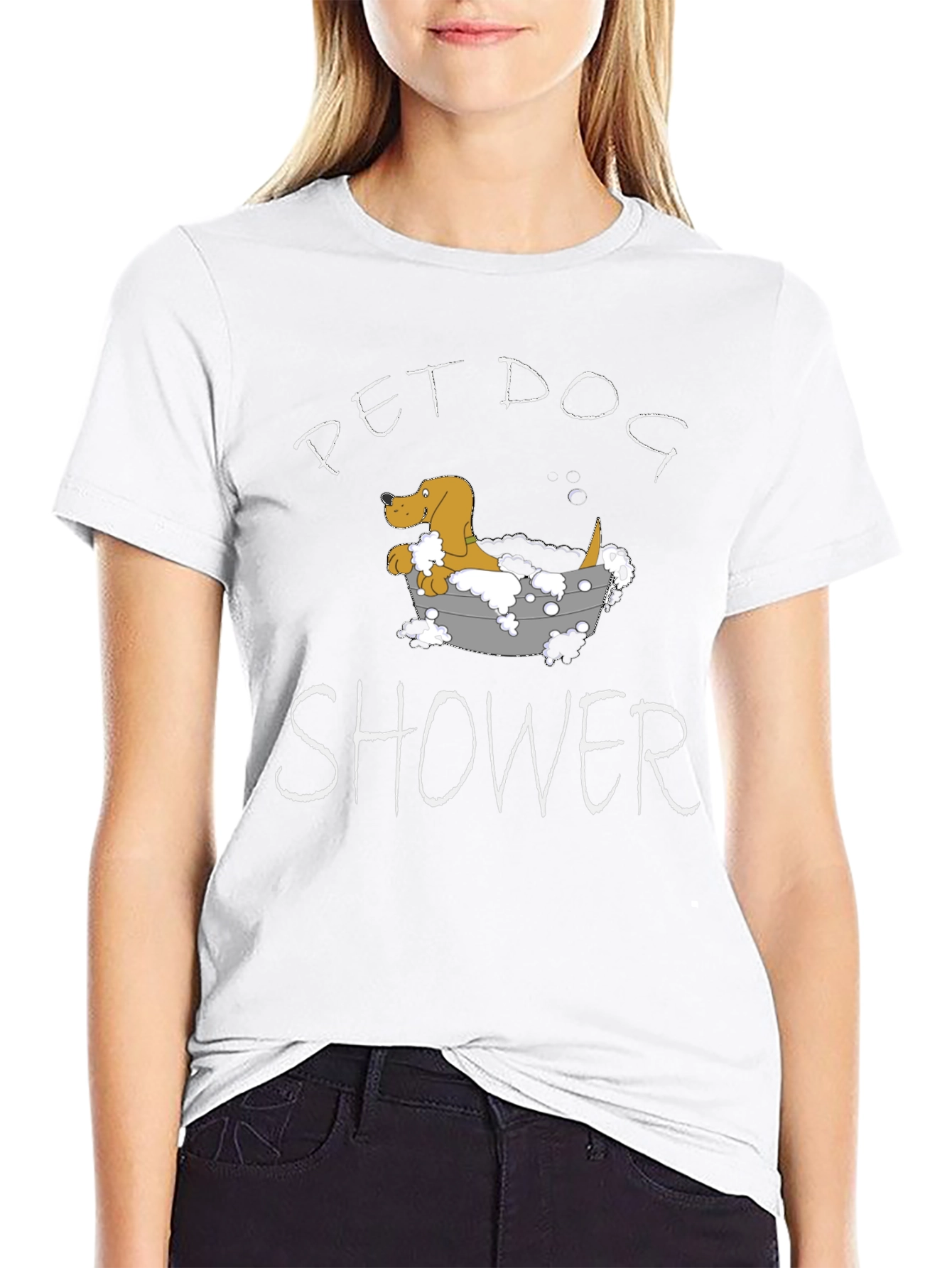 Pet Dog Shower Funny Graphic T-Shirt
