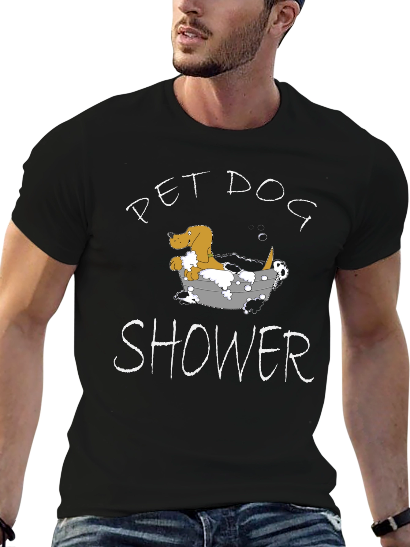 Pet Dog Shower Funny Graphic T-Shirt