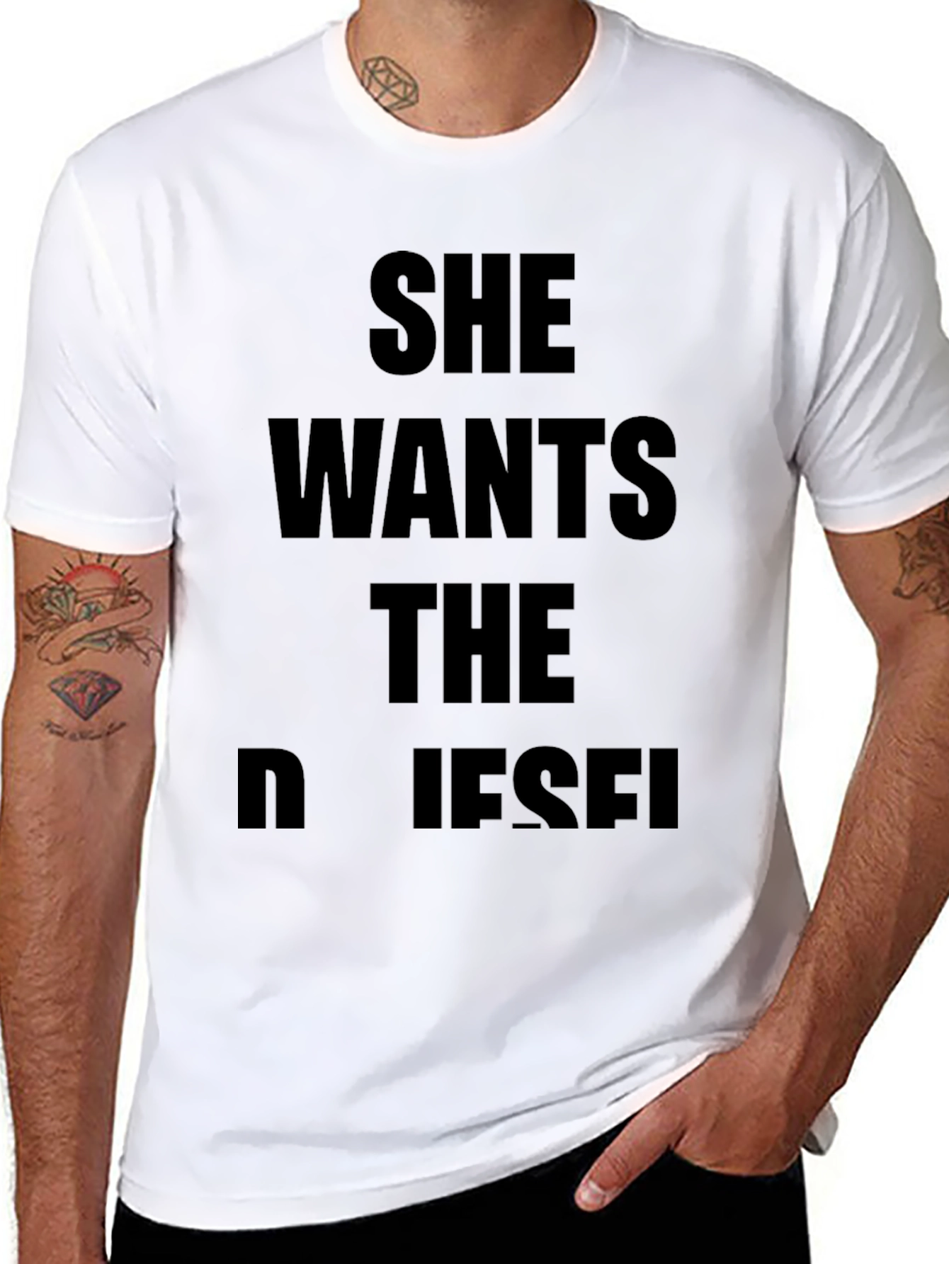 She Wants The Diesel Black T-Shirt