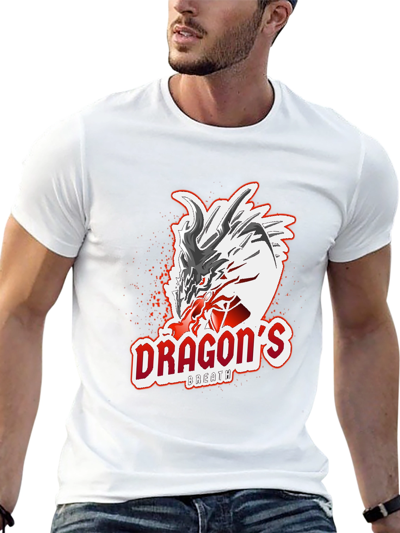 Dragons Breath Graphic Tee - Black Cotton T-Shirt