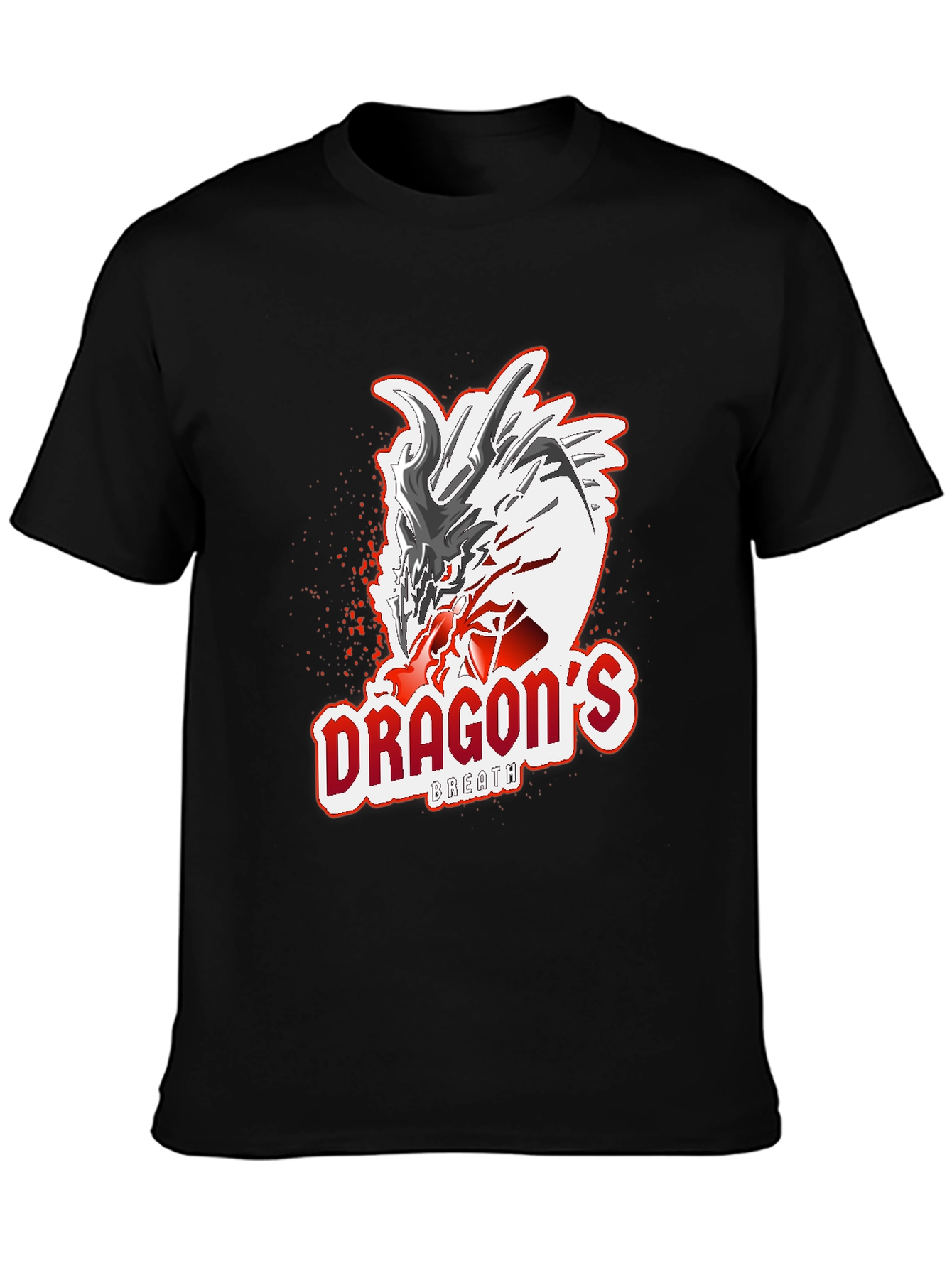 Dragons Breath Graphic Tee - Black Cotton T-Shirt