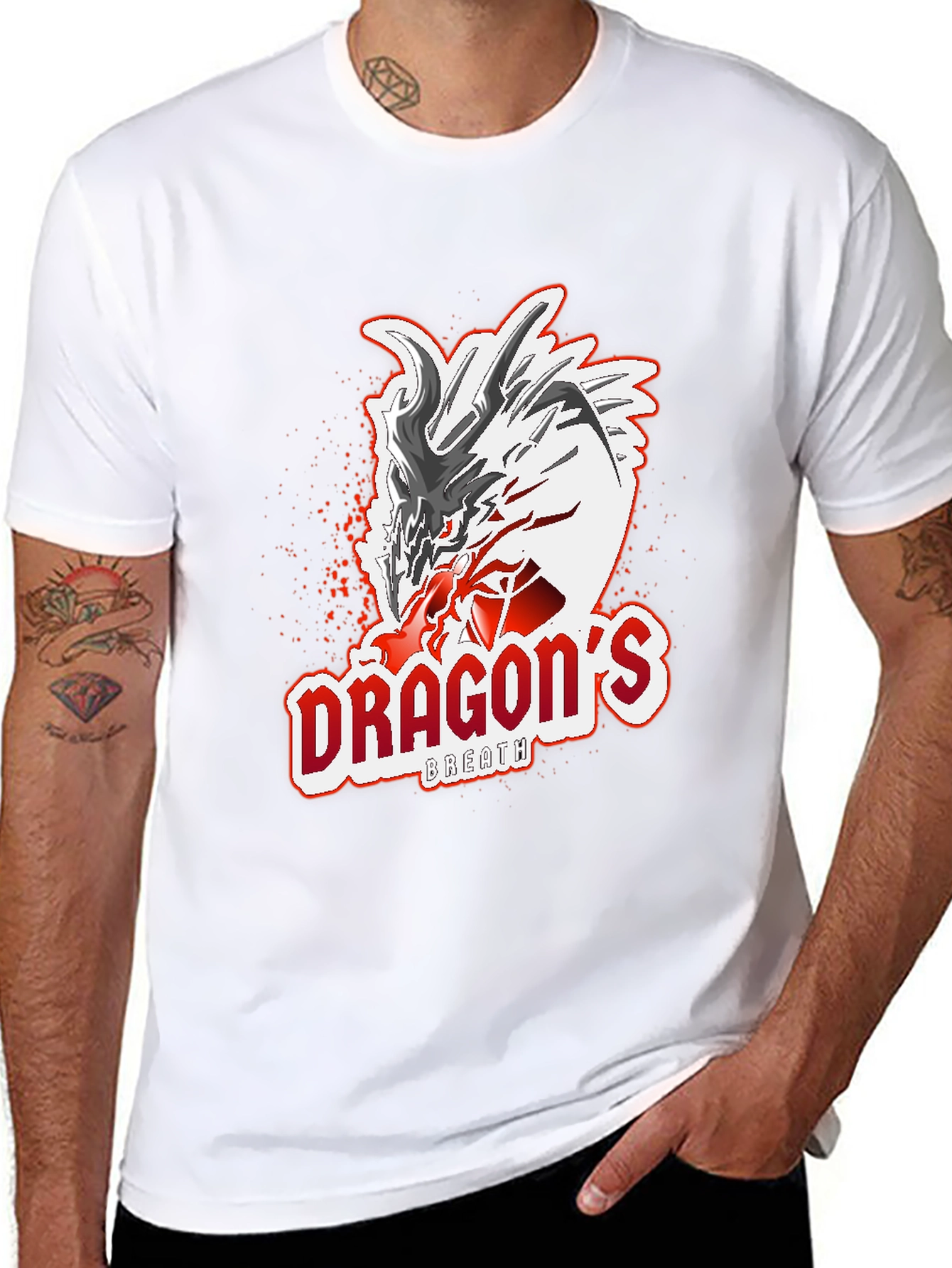 Dragons Breath Graphic Tee - Black Cotton T-Shirt
