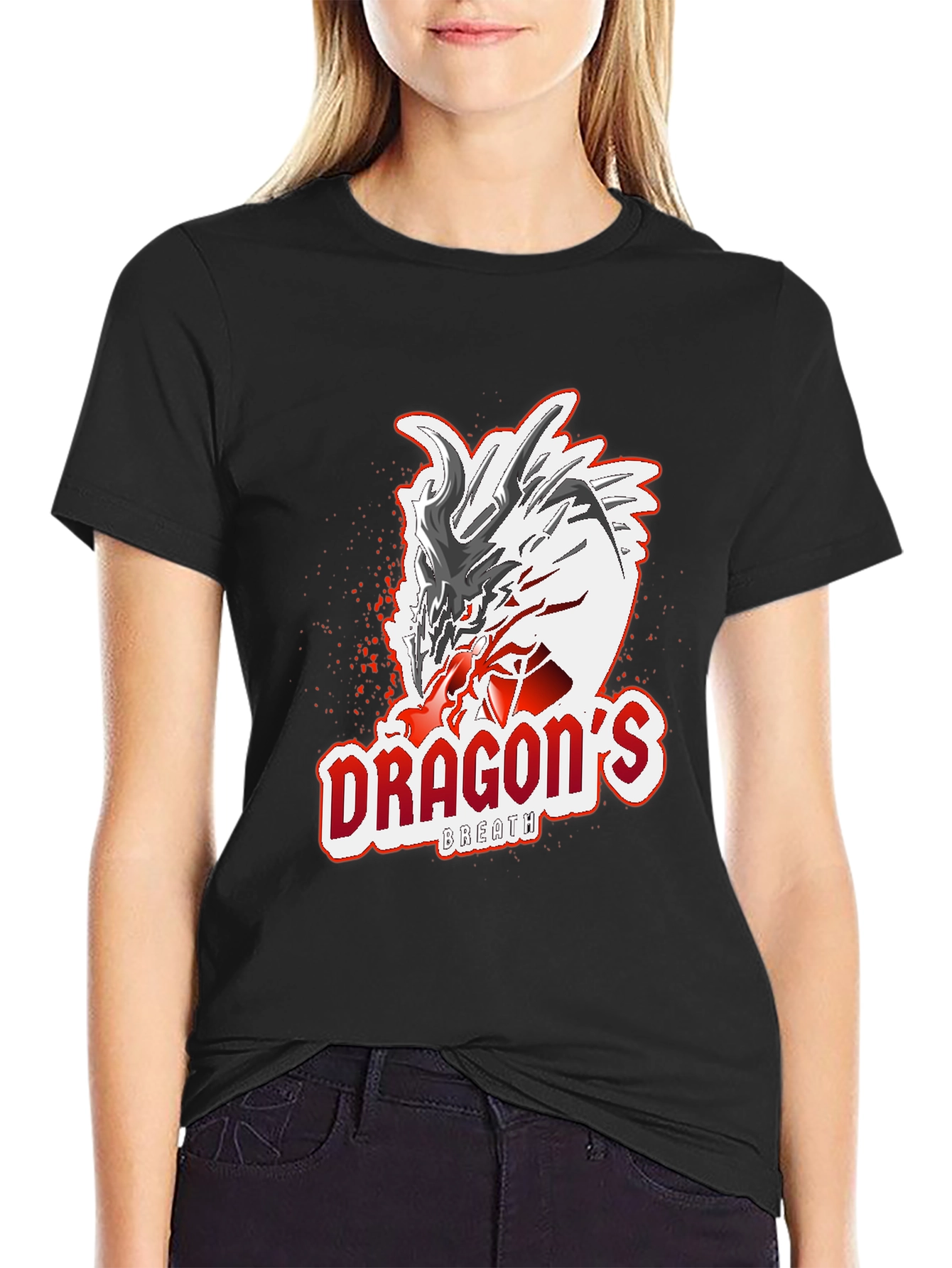 Dragons Breath Graphic Tee - Black Cotton T-Shirt
