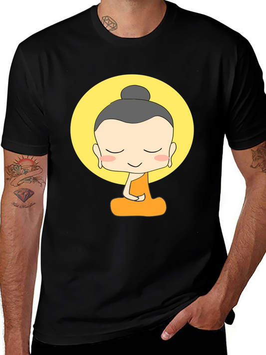 Cartoon Buddha Graphic T-Shirt
