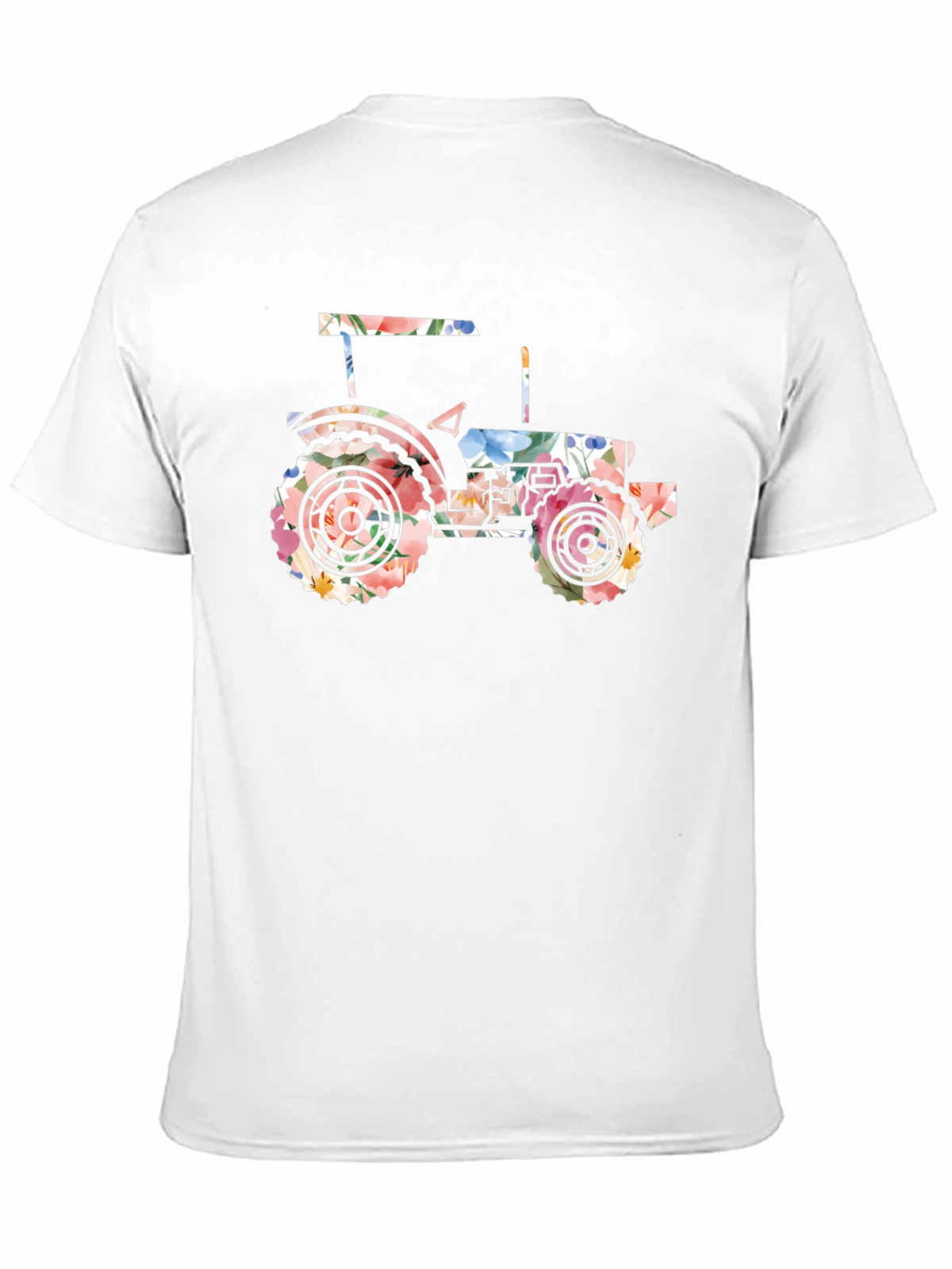 Floral Tractor Graphic Tee - Black Cotton
