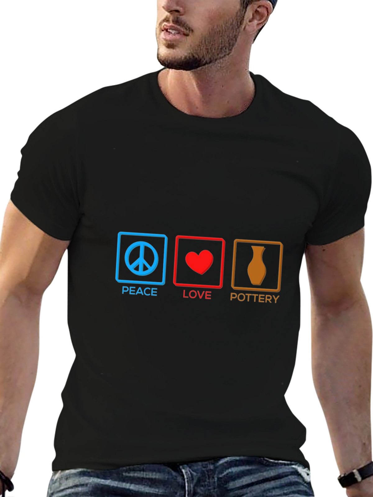 Peace Love Pottery T-Shirt - Unique Artist Gift