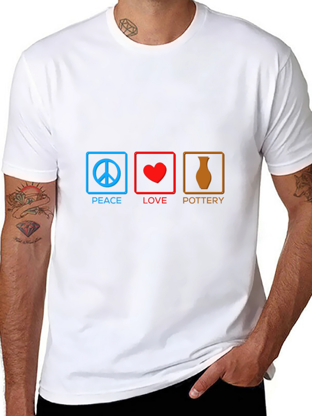 Peace Love Pottery T-Shirt - Unique Artist Gift