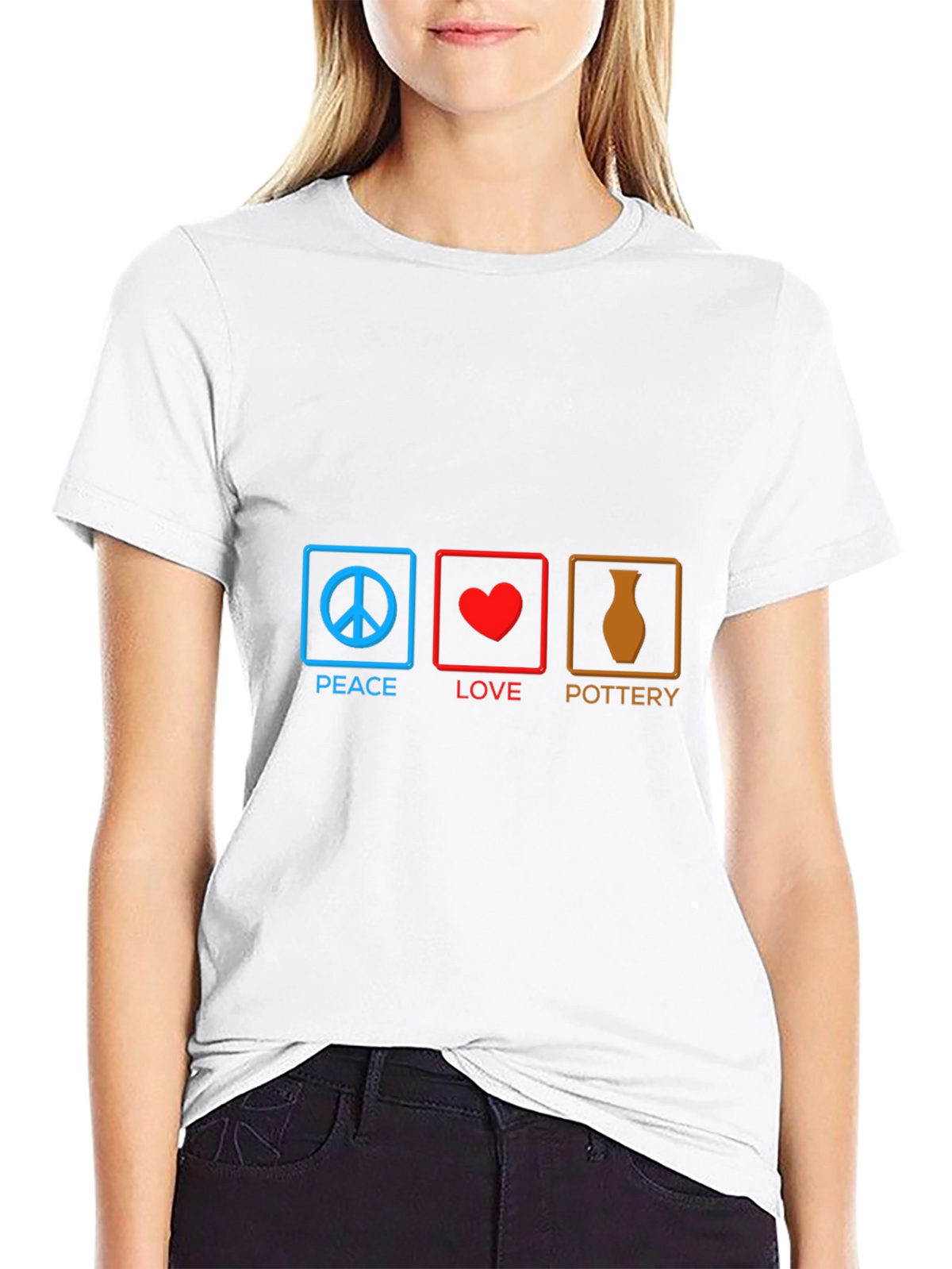 Peace Love Pottery T-Shirt - Unique Artist Gift
