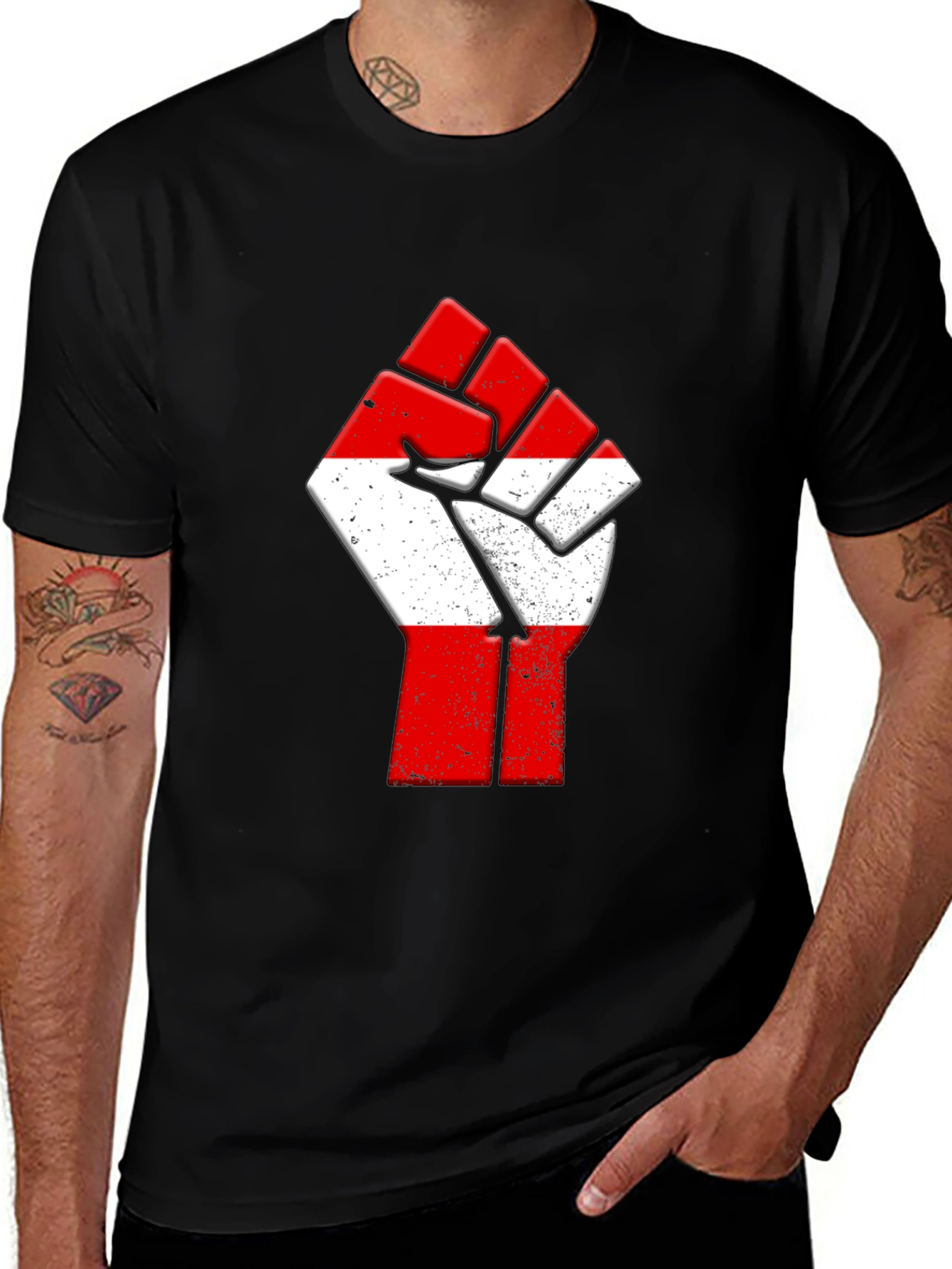 Austrian Flag Fist T-Shirt - Support Freedom