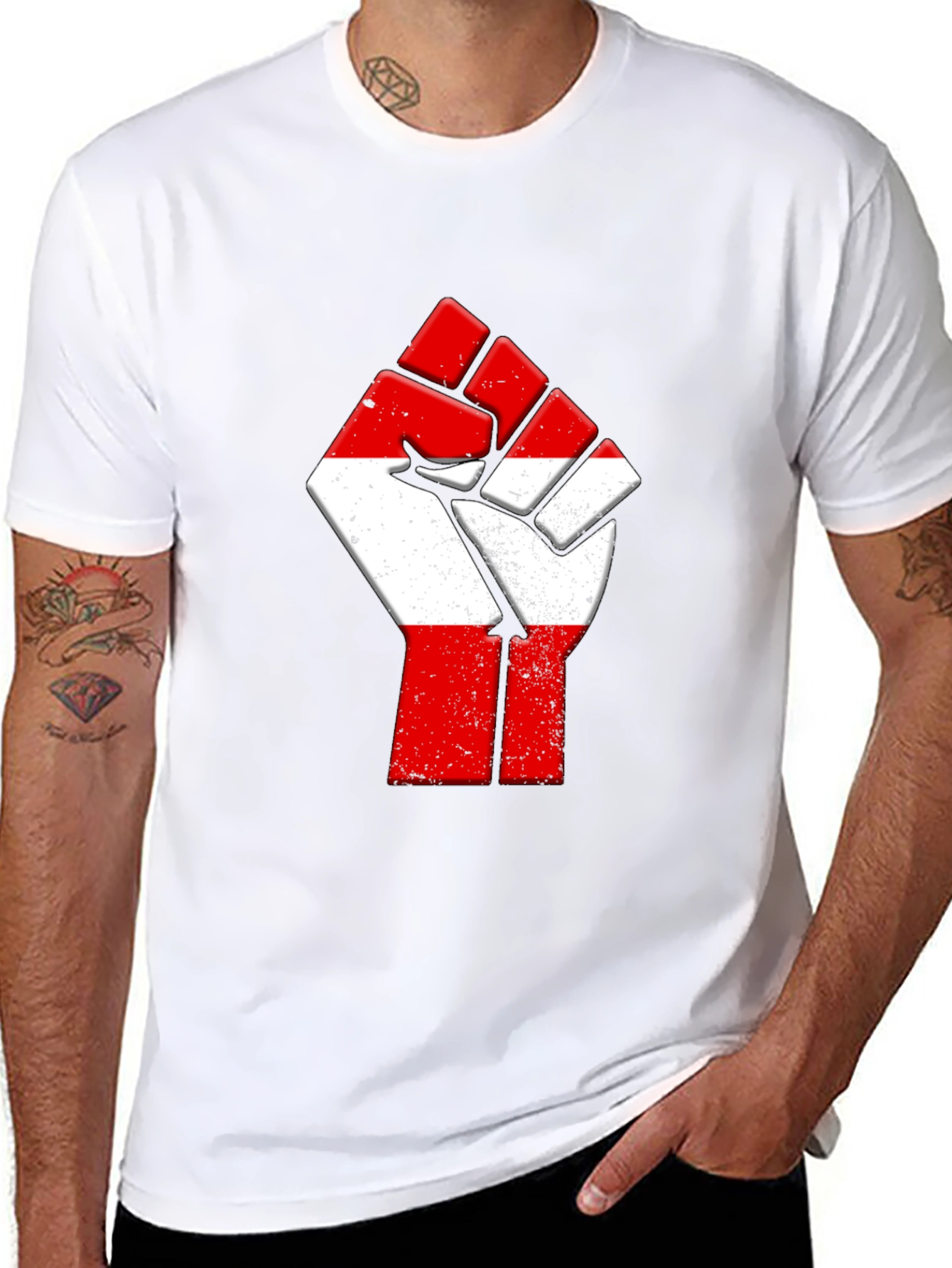 Austrian Flag Fist T-Shirt - Support Freedom