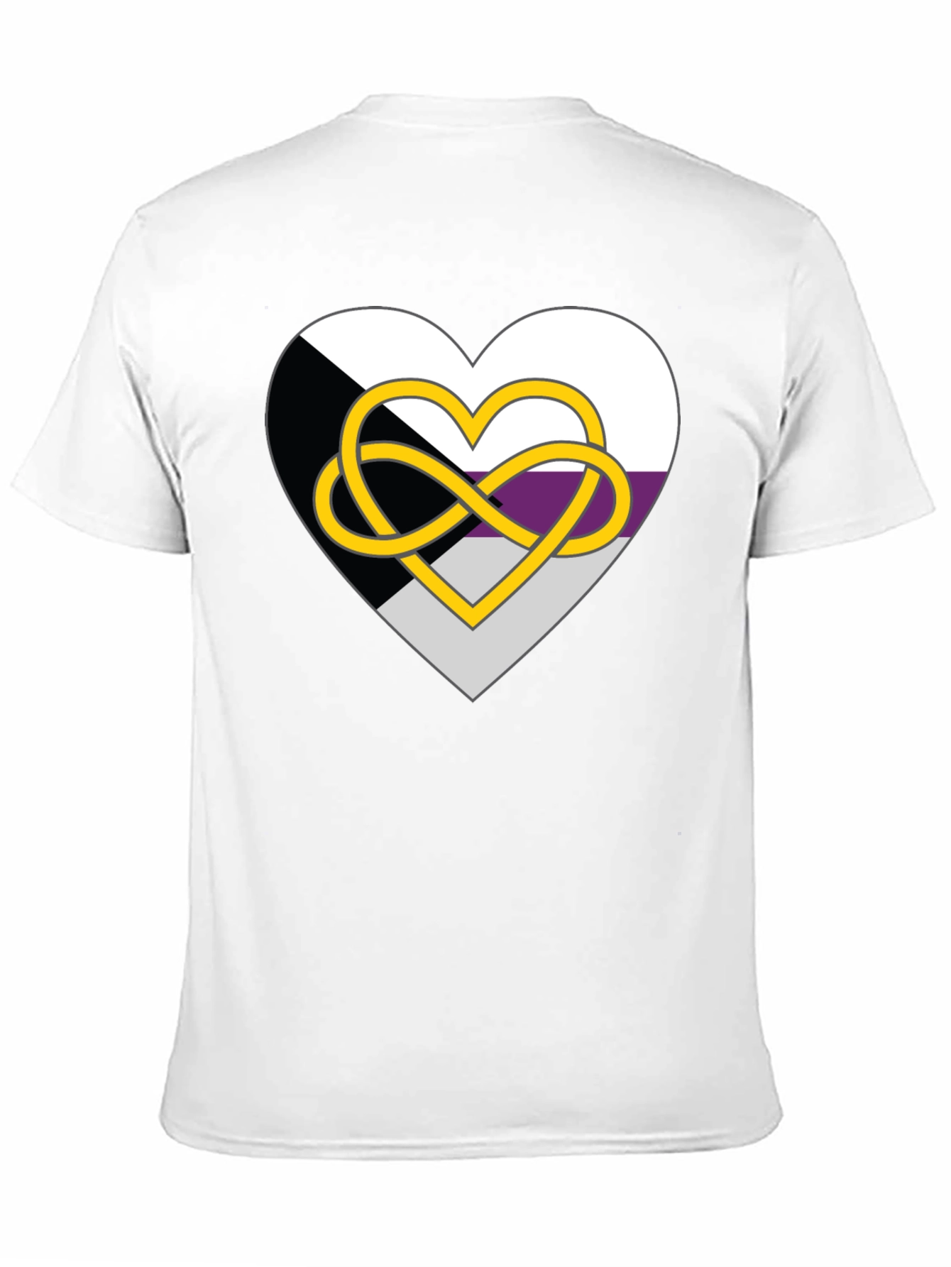 Demisexual Pride Heart Infinity Symbol Black T-Shirt
