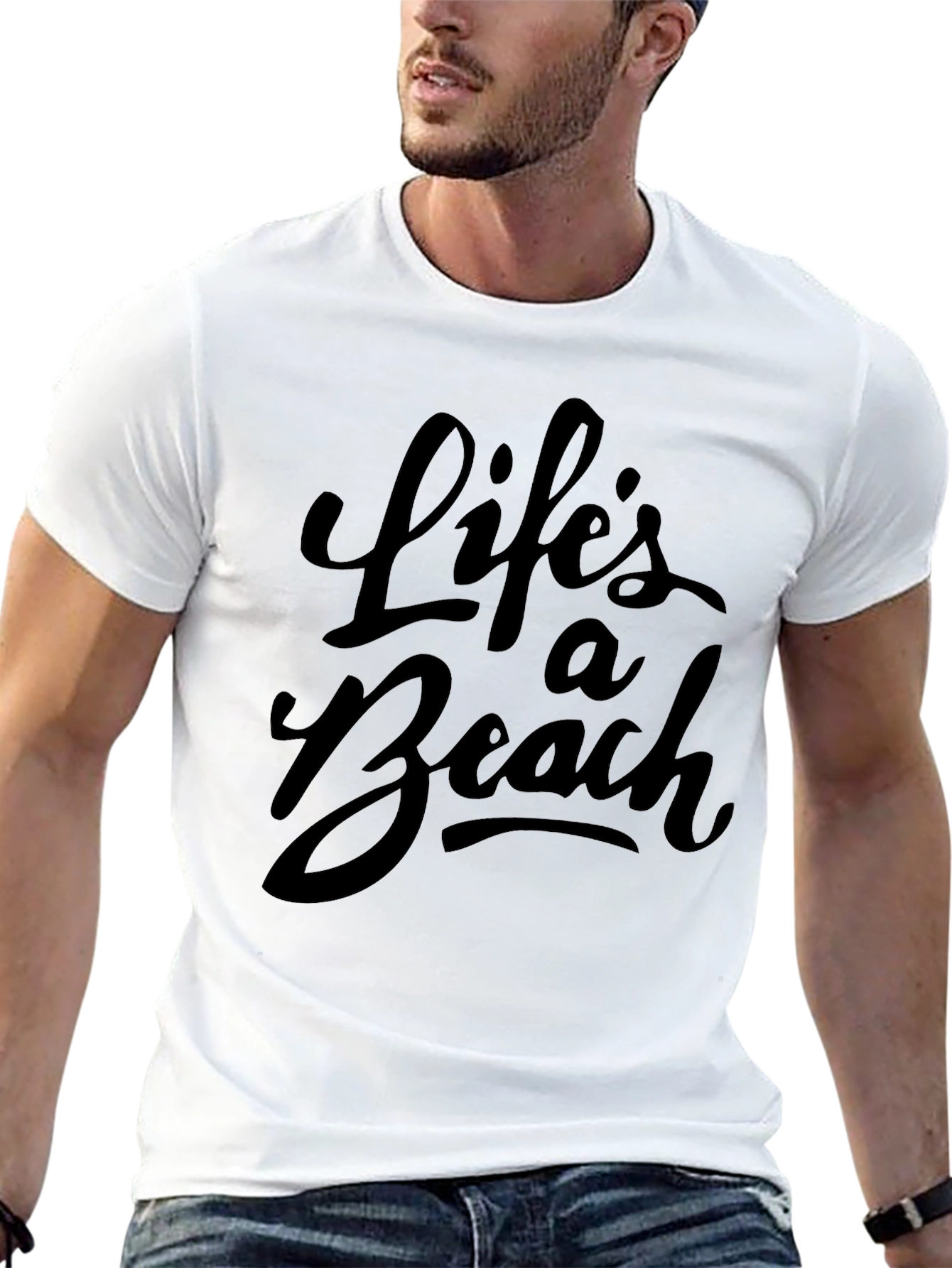 Lifes a Beach Graphic Tee - Black