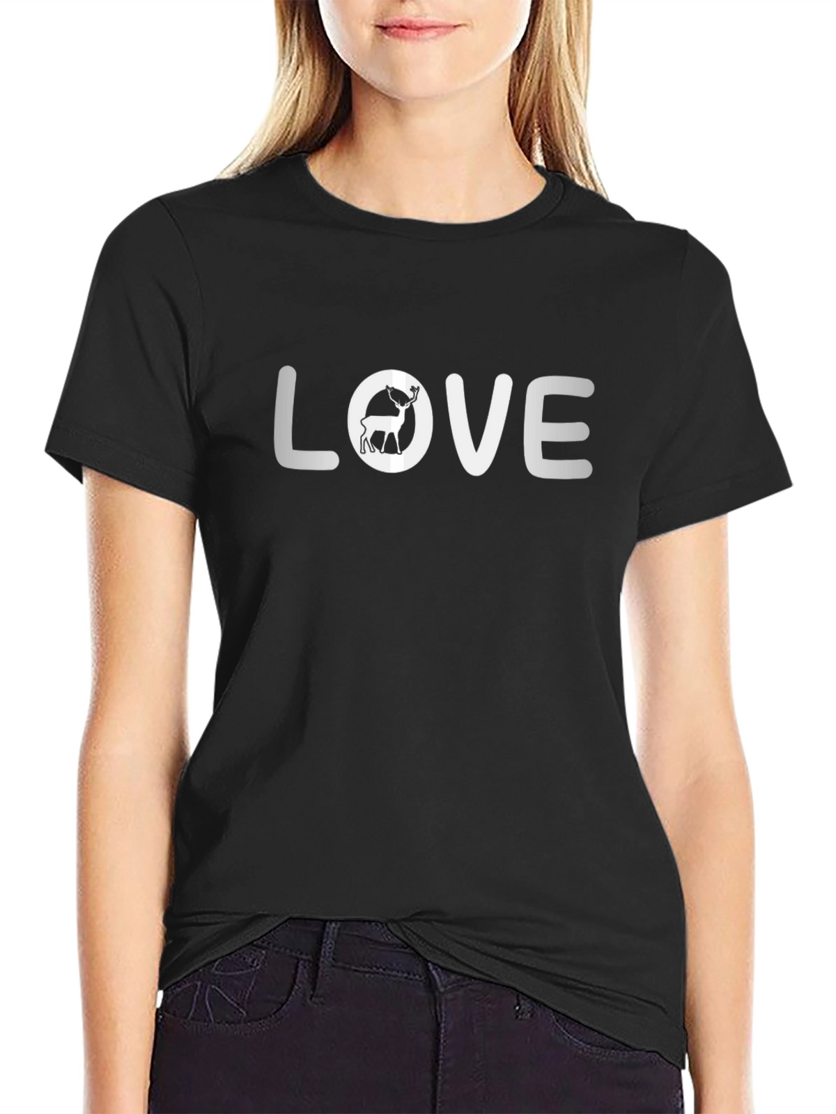 Deer Love Graphic T-Shirt - Unisex Cotton Blend