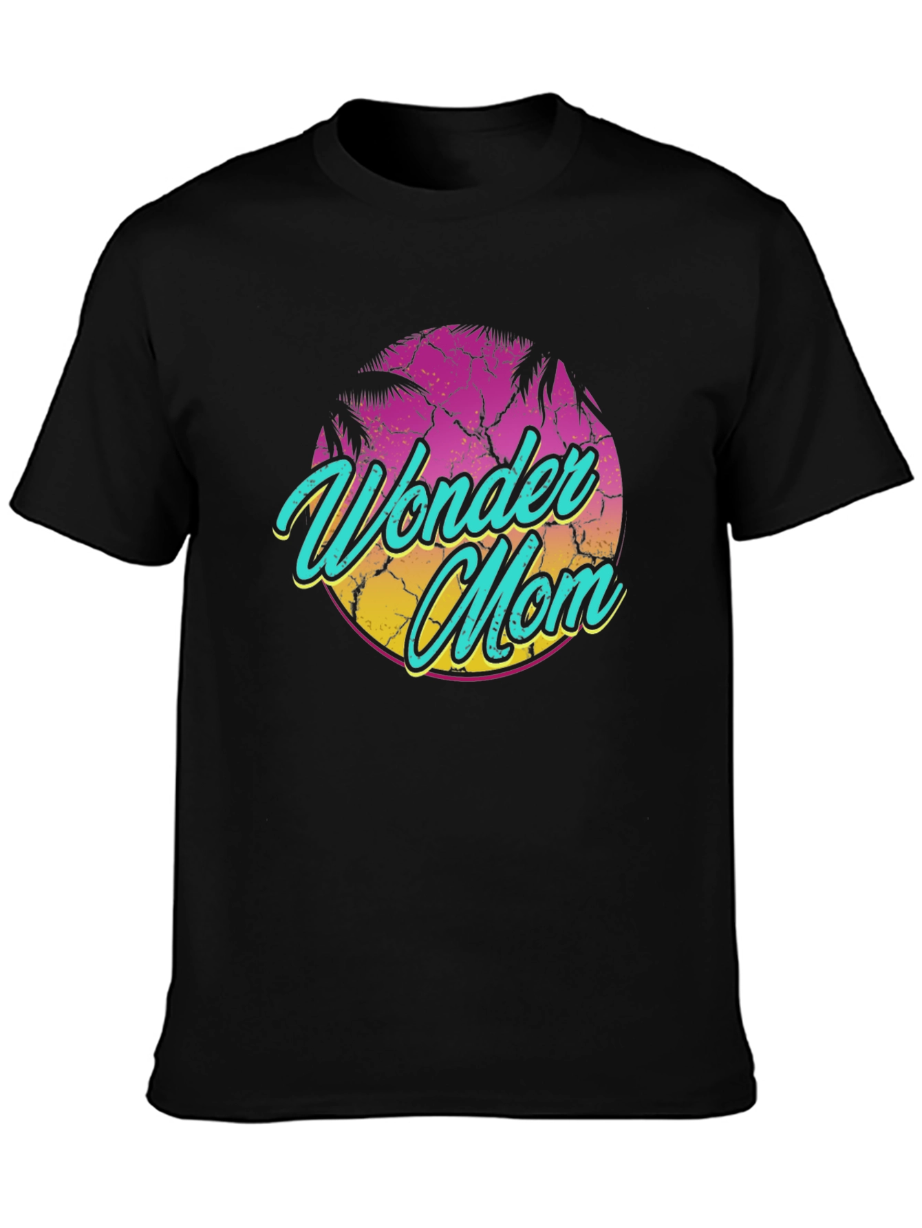 Wonder Mom Retro Graphic Tee - Black T-Shirt