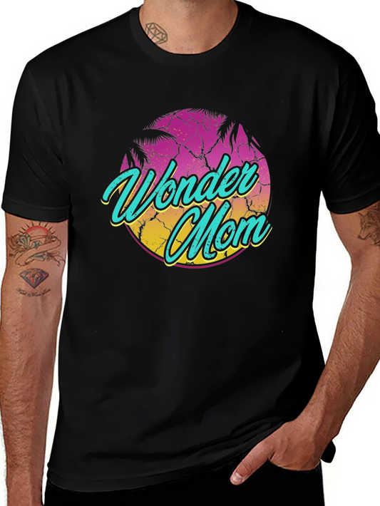 Wonder Mom Retro Graphic Tee - Black T-Shirt