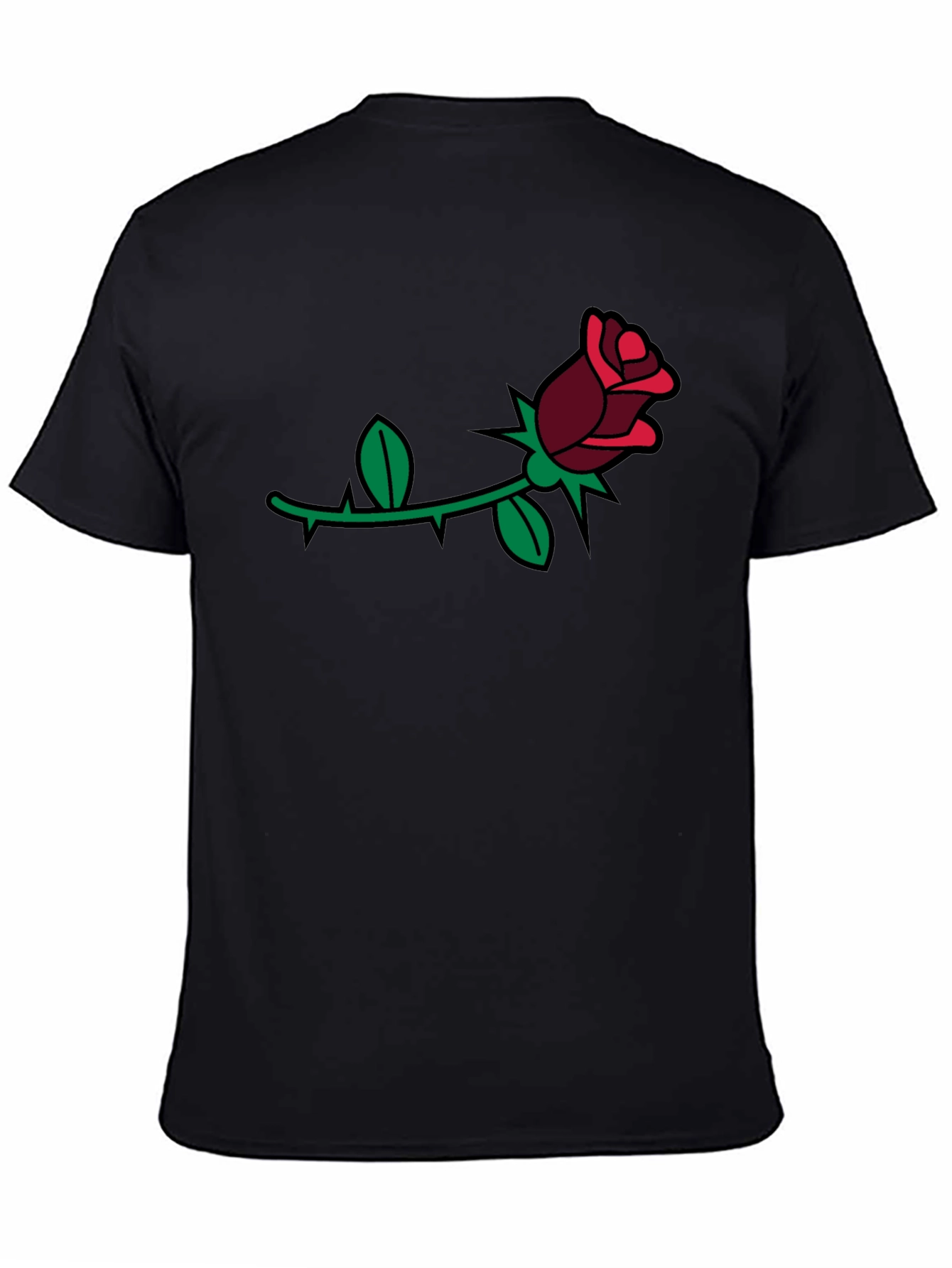 Rose Graphic Tee - Black Casual Comfort