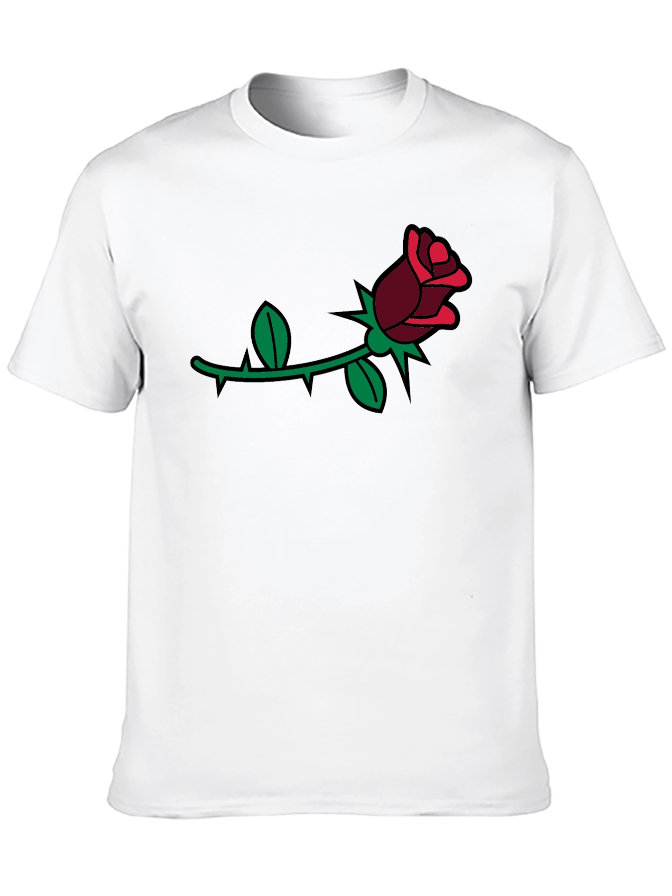 Rose Graphic Tee - Black Casual Comfort