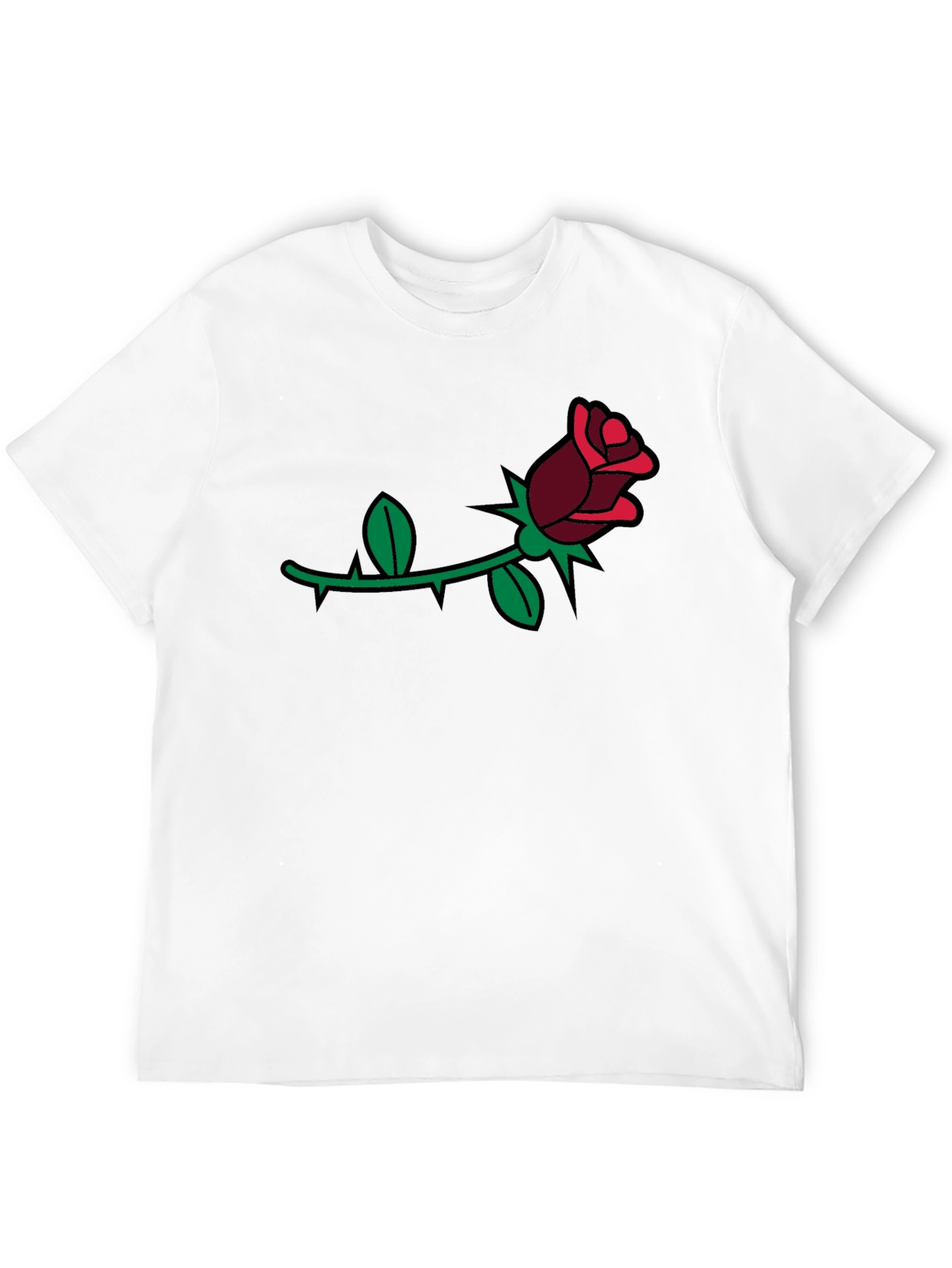 Rose Graphic Tee - Black Casual Comfort